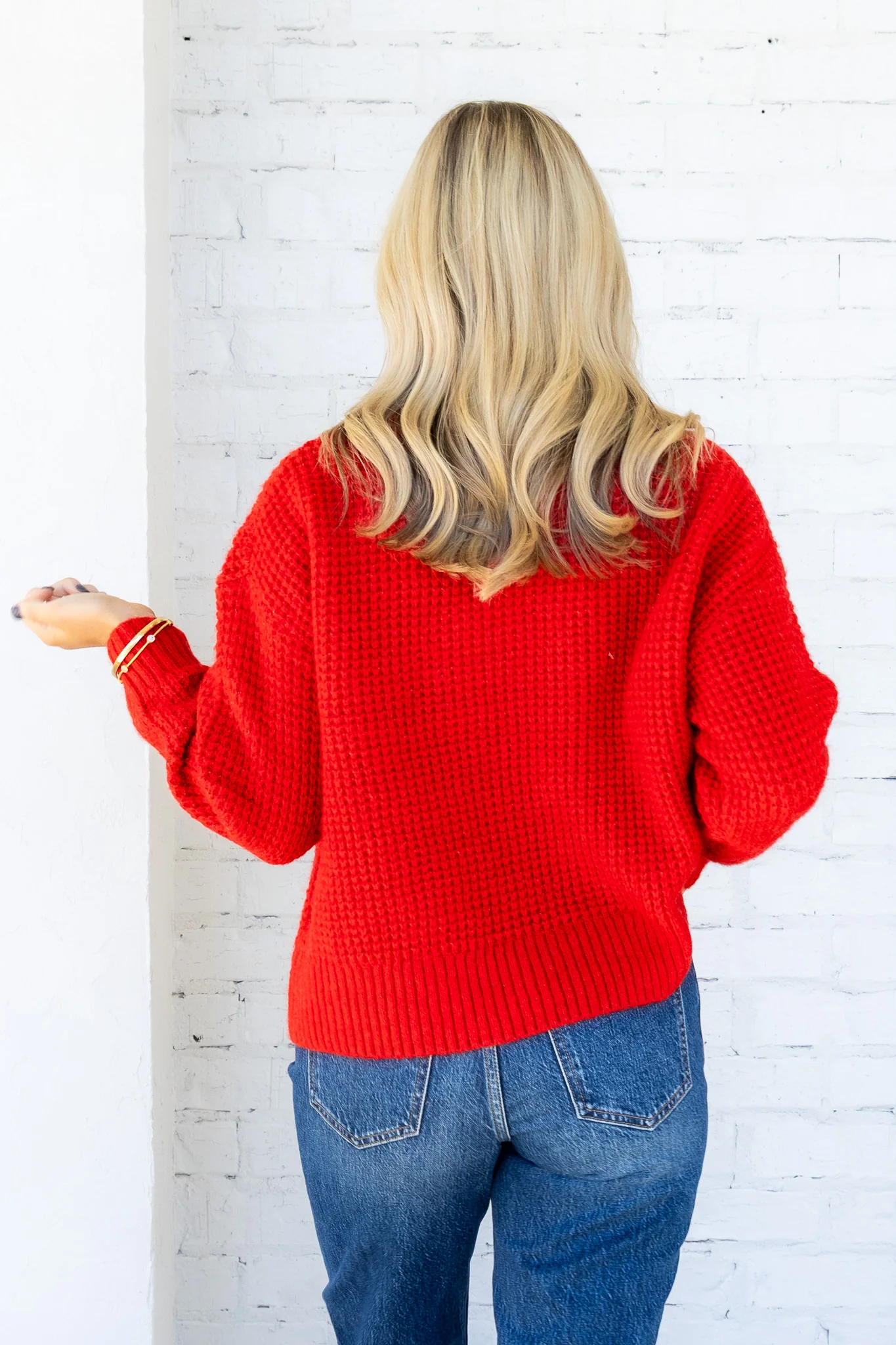 Molly Bracken Red Long Sleeve Sweater - Image 4
