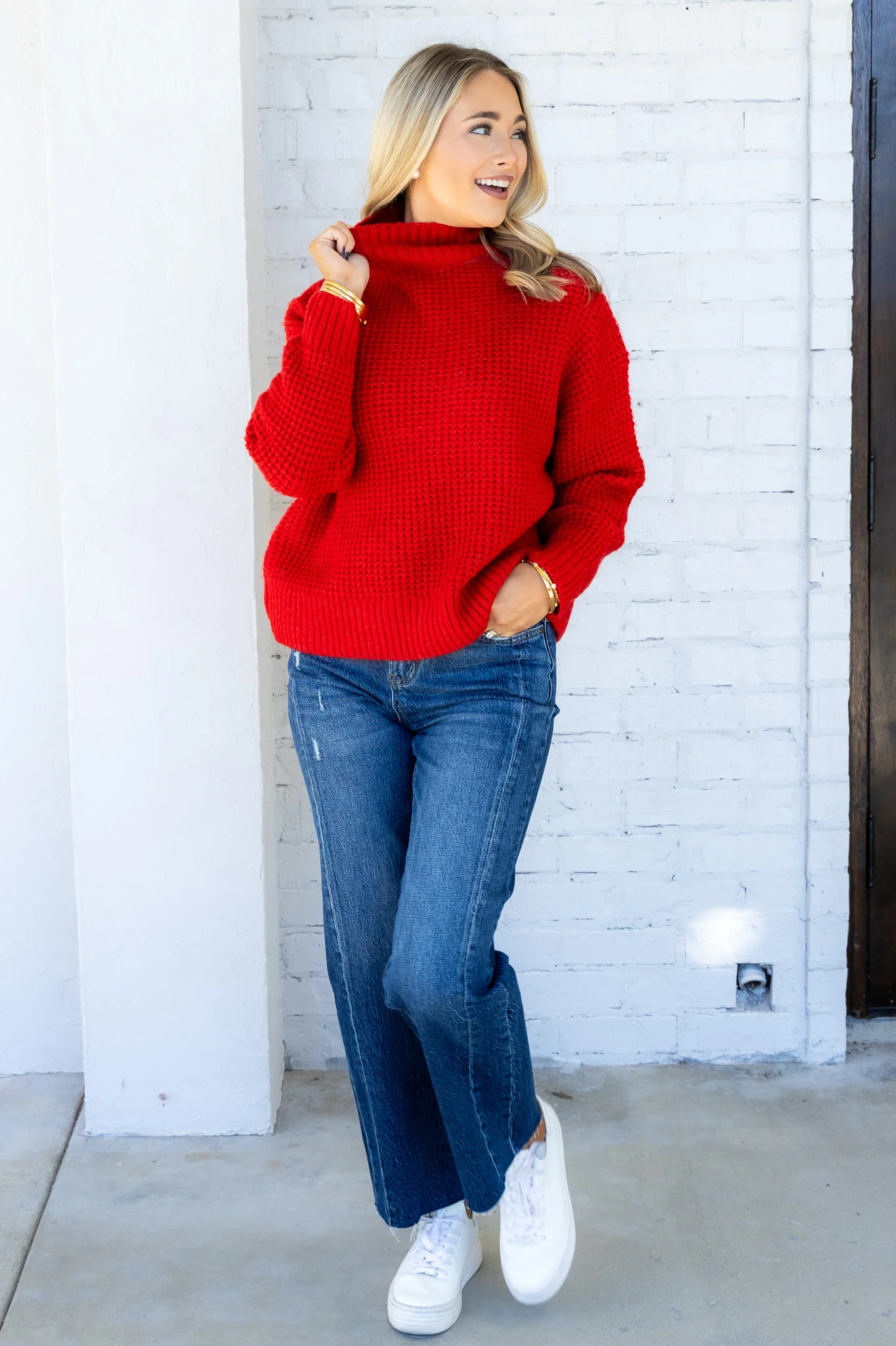 Molly Bracken Red Long Sleeve Sweater - Image 6