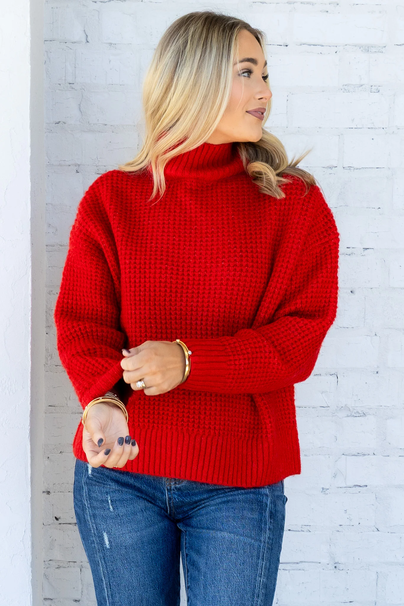 Molly Bracken Red Long Sleeve Sweater - Image 7