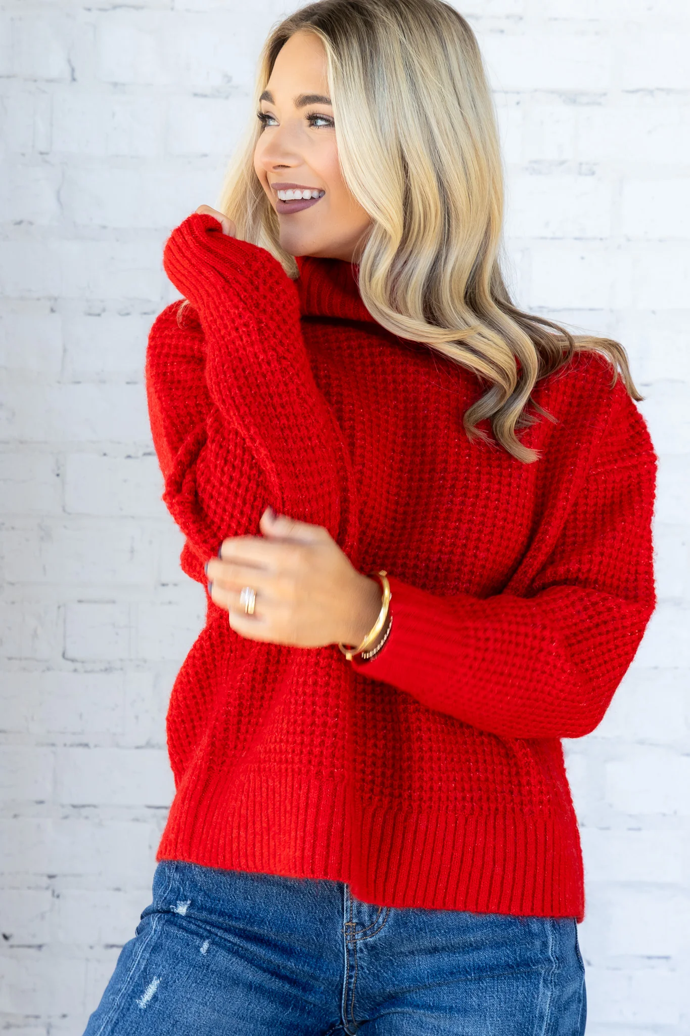 Molly Bracken Red Long Sleeve Sweater - Image 8