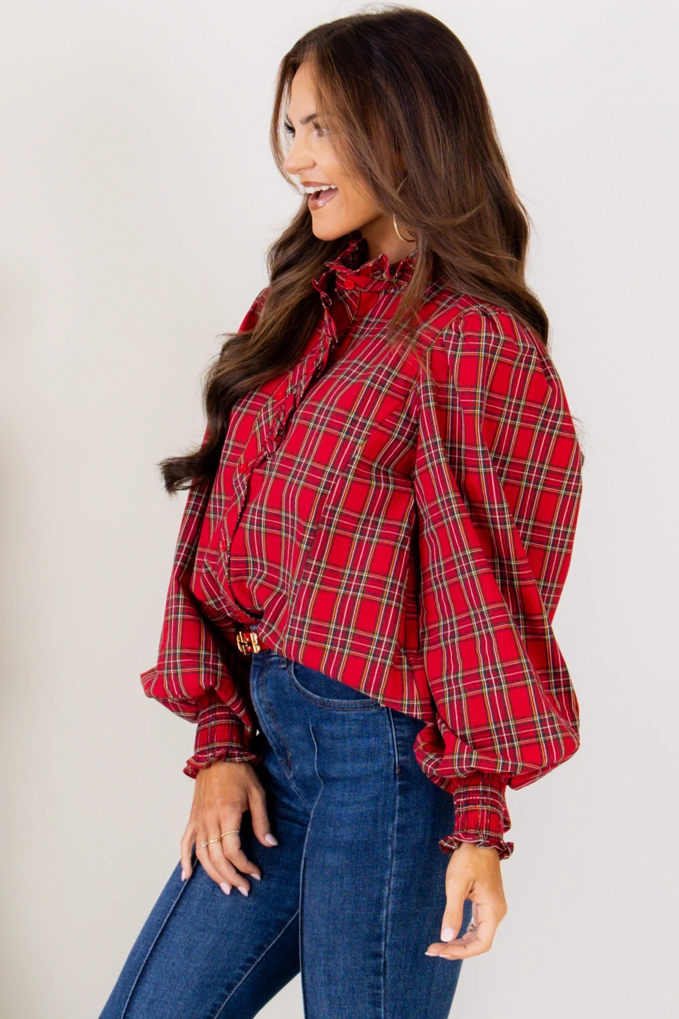 With A Purpose Red Long Sleeve Blouse - Image 4