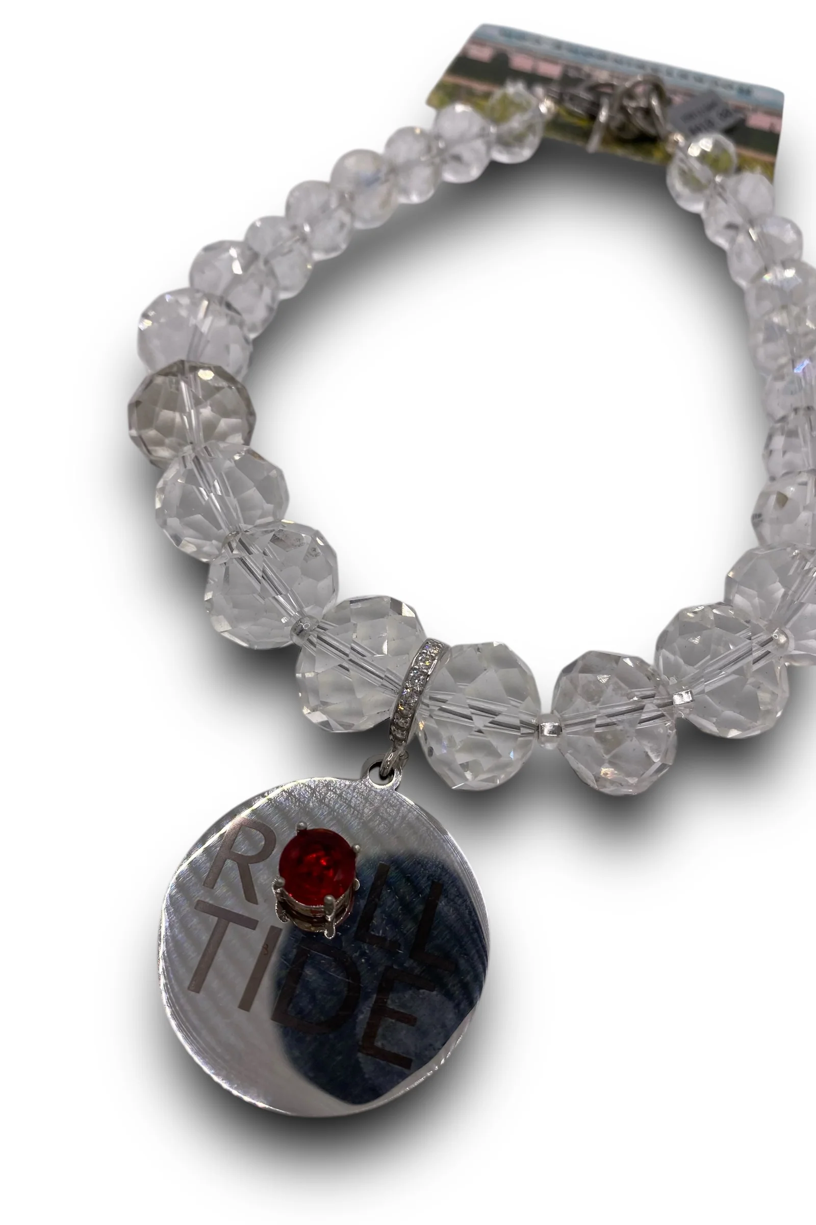 Rockstar In Rome Red Tourmaline Roll Tide Chandelier Crystal Necklace - FINAL SALE - Image 2