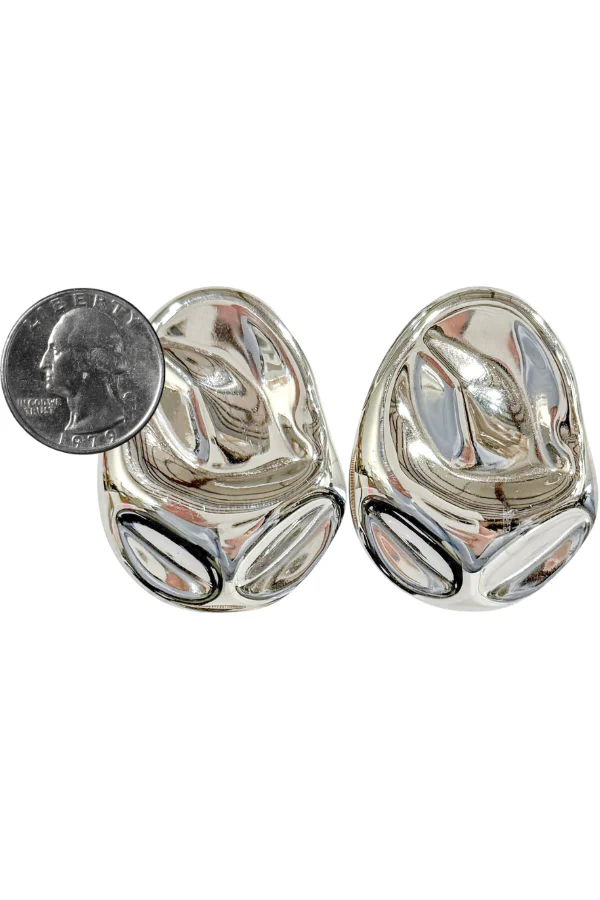 Macie Rhodium Statement Earrings - Image 2