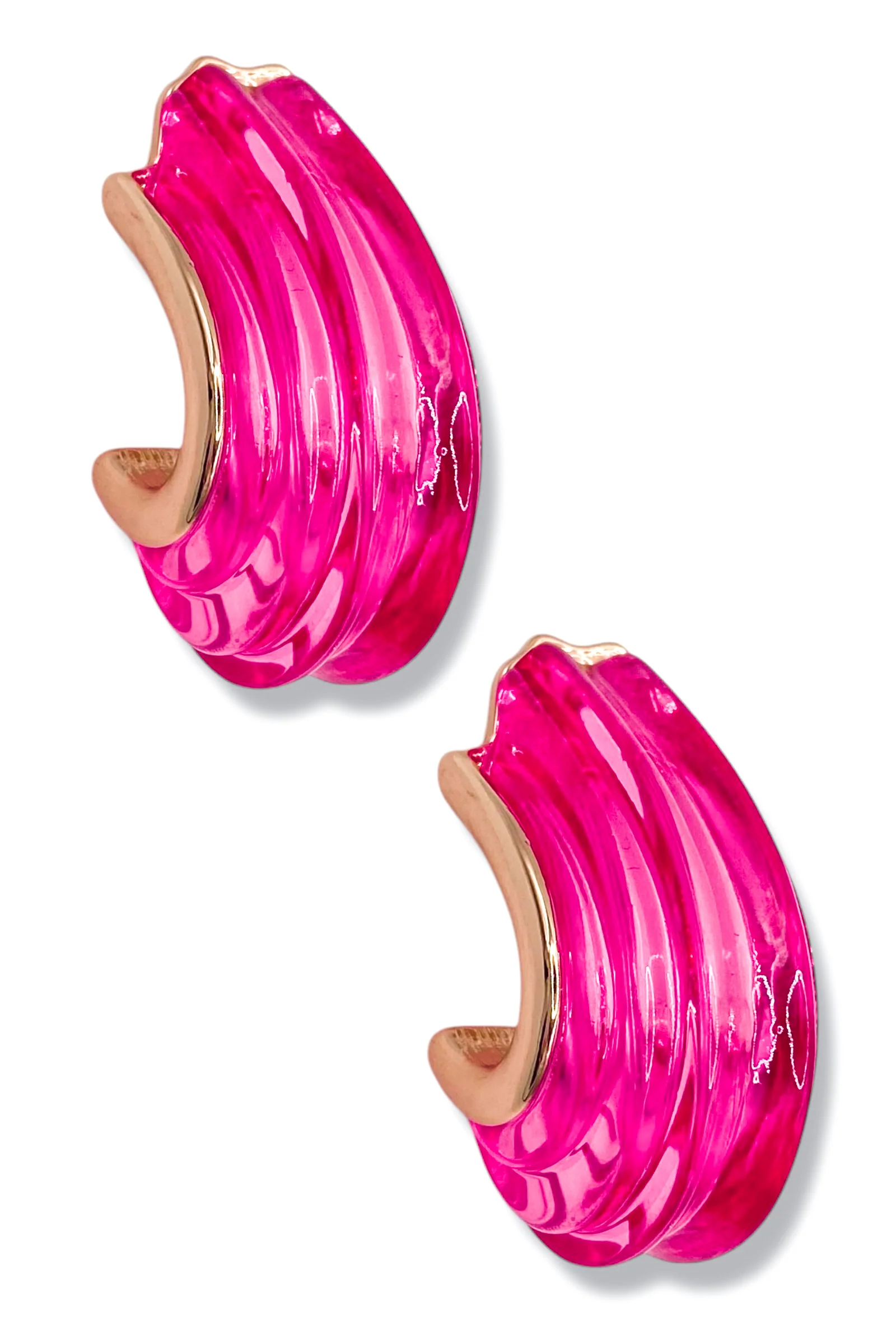 In The Movement Fuchsia Chunky Hoop Earrings *Final Sale*