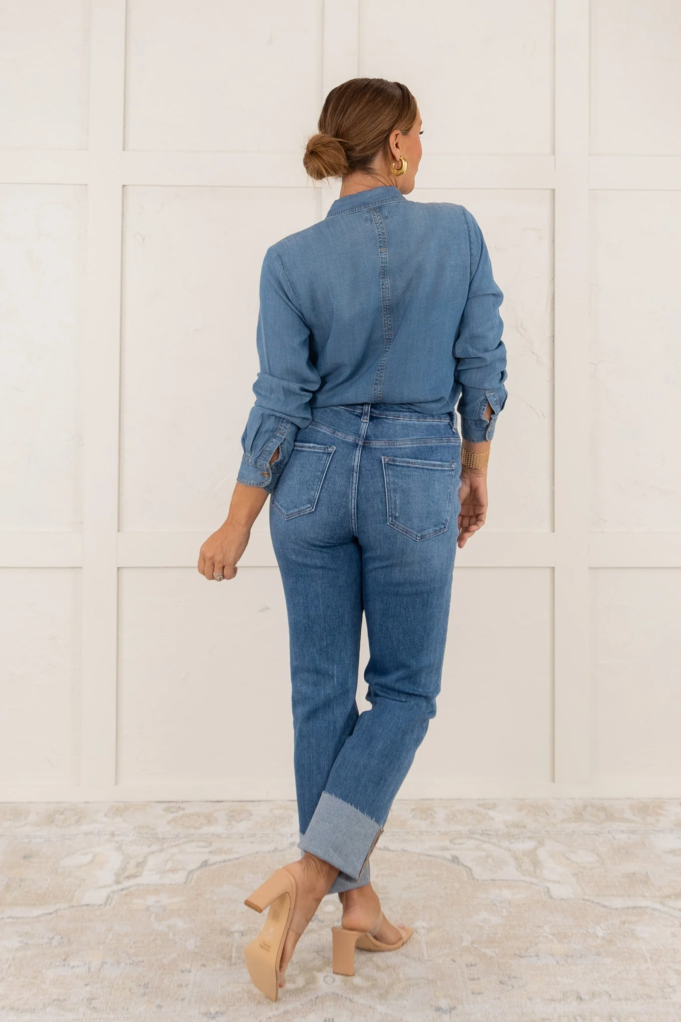 Rolled Hem High Rise Straight Leg jean | RESTOCK - Image 6