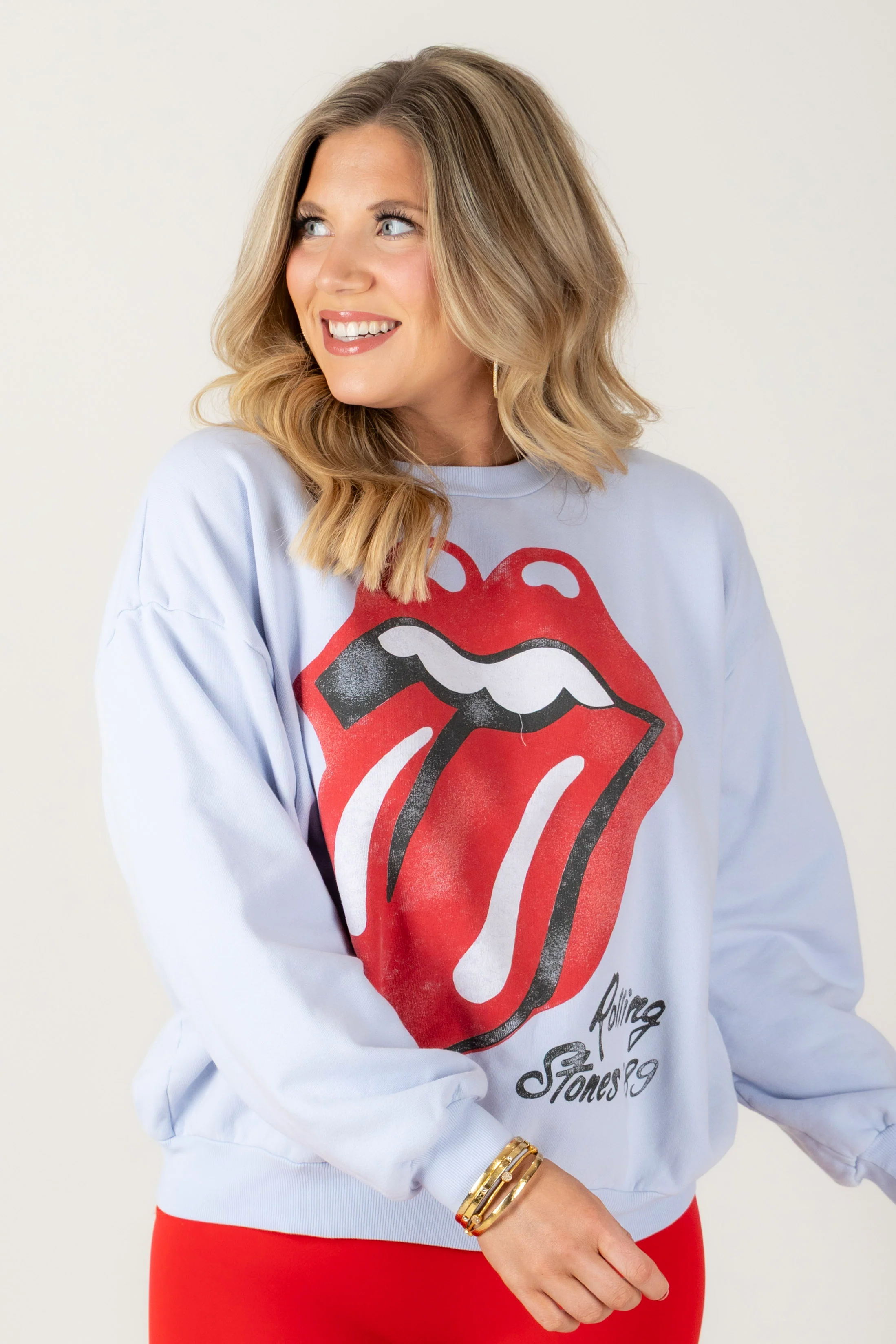 Daydreamer Rolling Stones Big Tongue '89 Oversized Crew Sweatshirt - Image 5