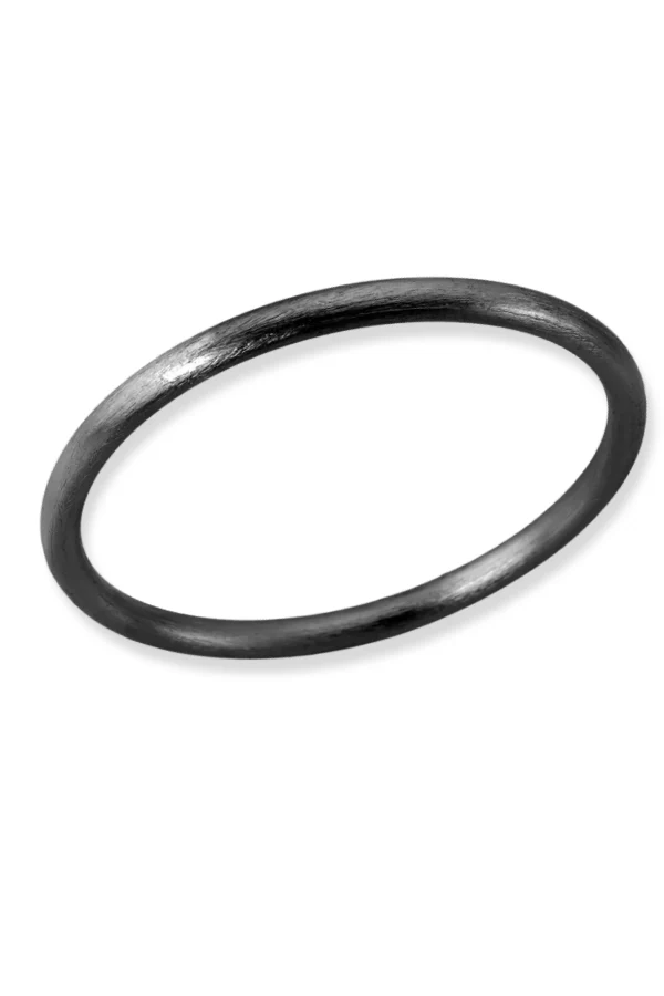 DOORBUSTER Sheila Fajl Round Brushed Gun Metal Bangle Bracelet