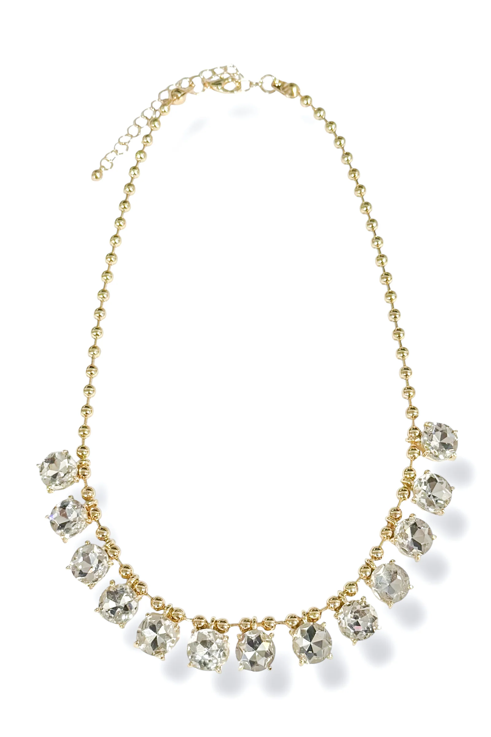 Even It Out Clear Round Glass Charm Ball Necklace