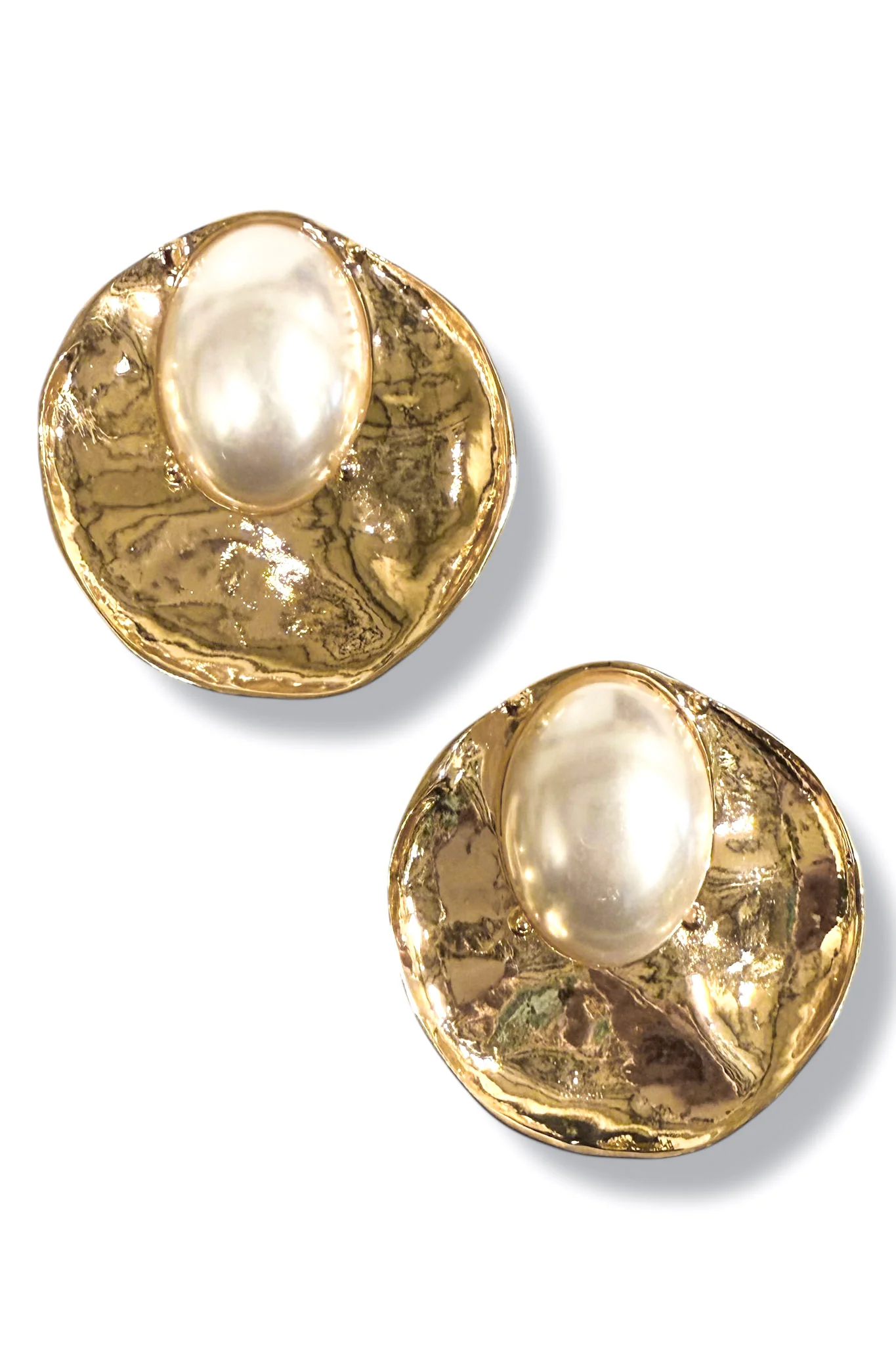 Coming Back Around Gold Metal Statement Earrings