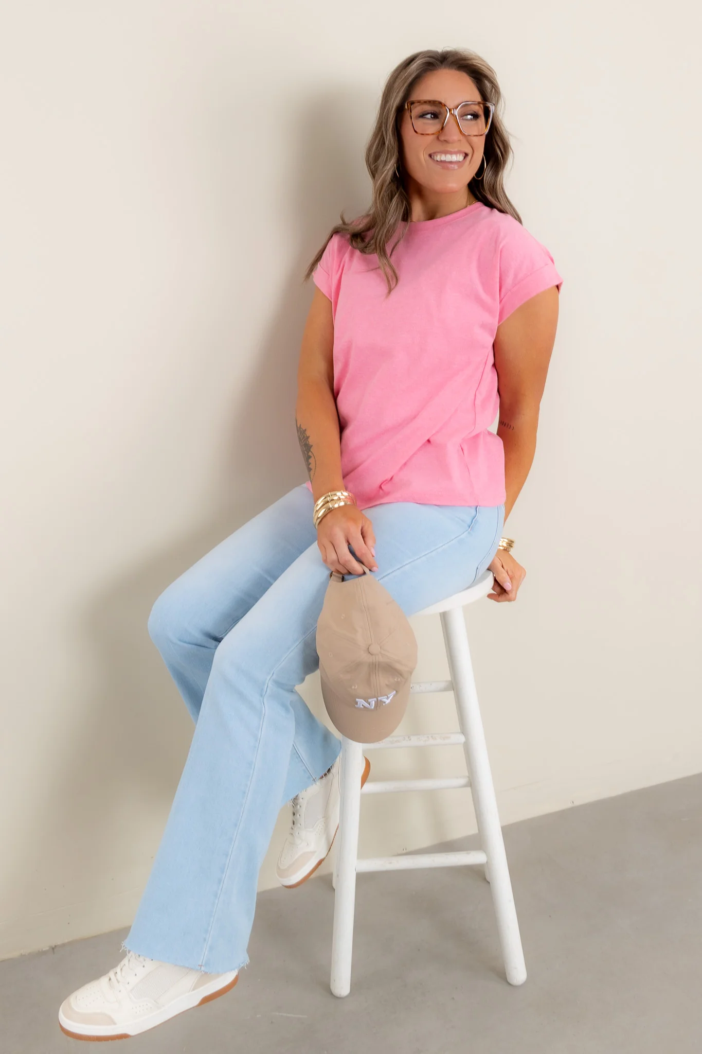 Quiet Days Short Sleeve H. Fuchsia Top - Image 4