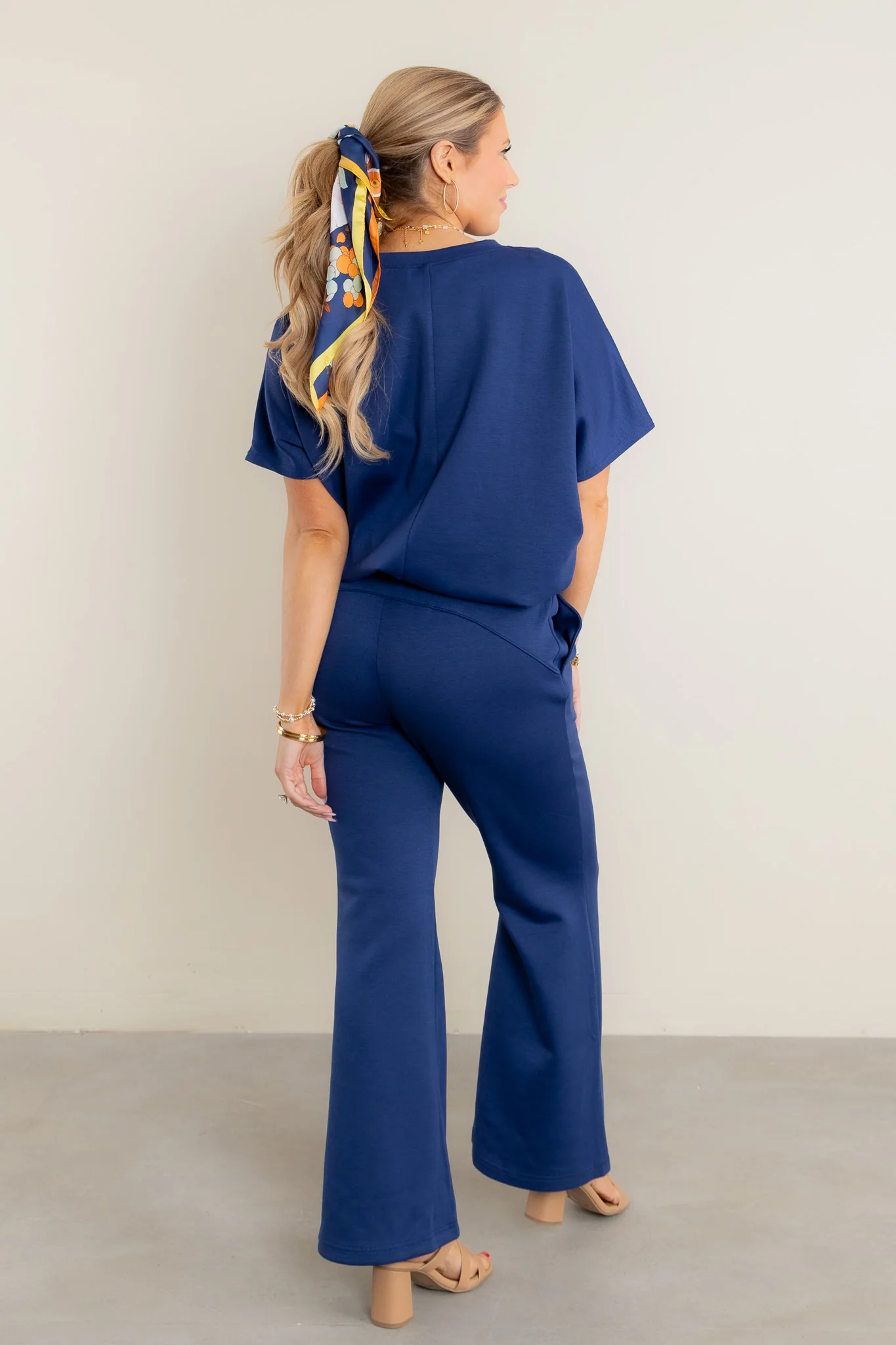 Try Your Best Navy Short Sleeve Top & Pant Set - Image 4