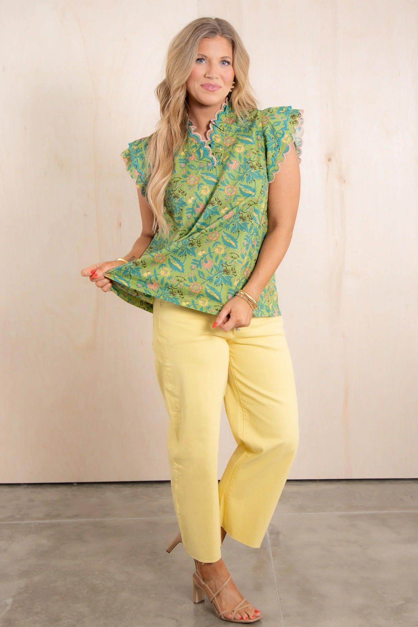 Ivy Sage Mix Ruffle Short Sleeve Top *Final Sale* - Image 3