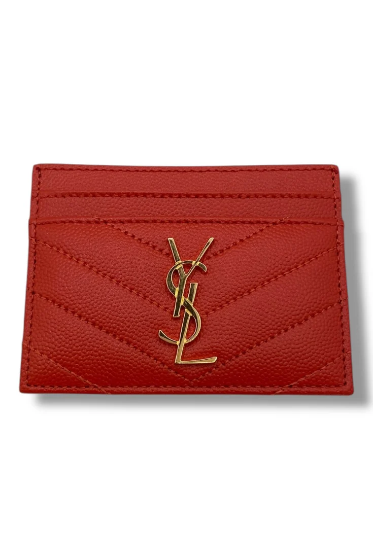 Saint Laurent Cassandra Card Holder Tomato
