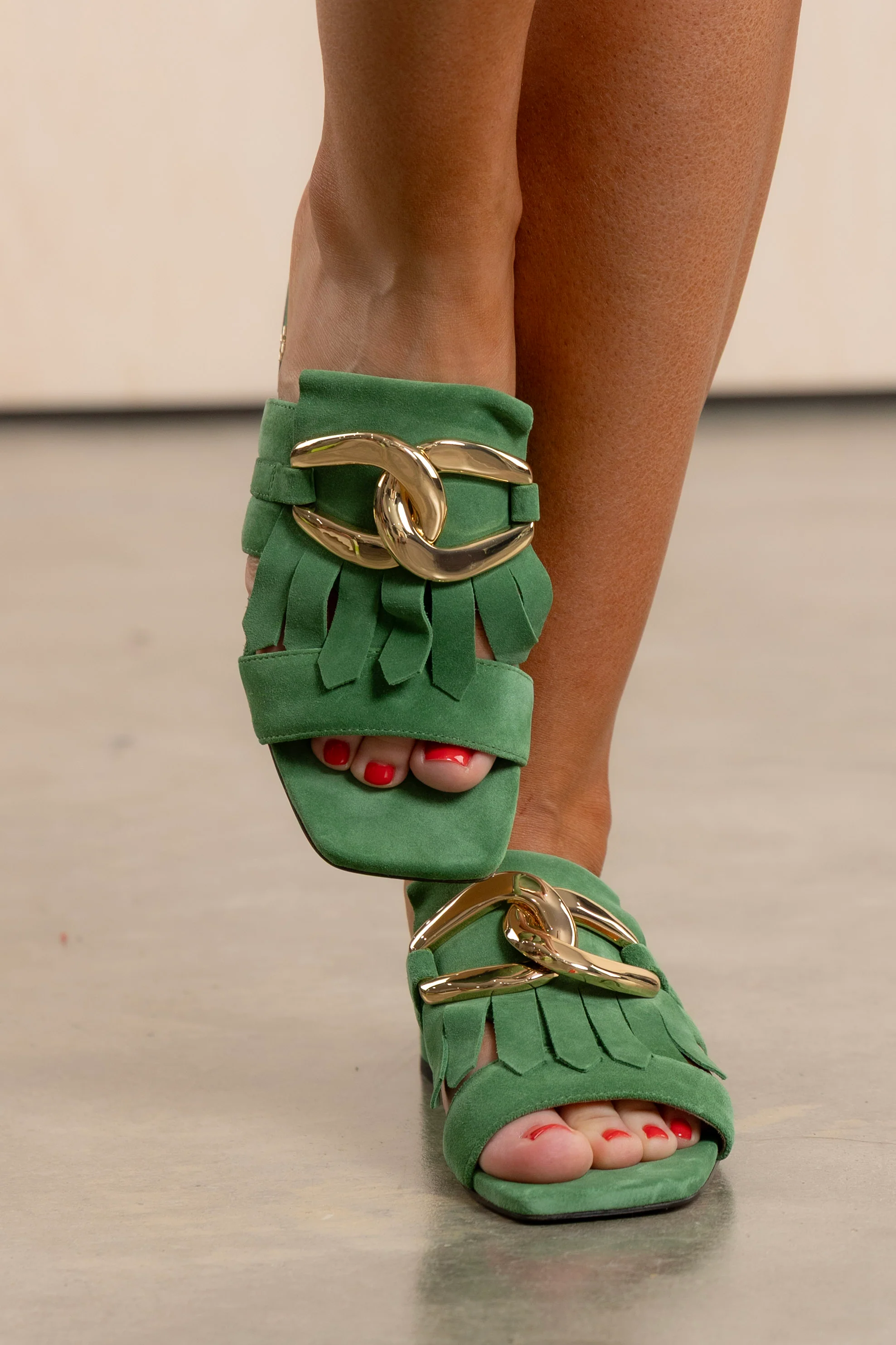 Sam Edelman Darby Thyme Green Suede Heel Sandals *Final Sale* - Image 2