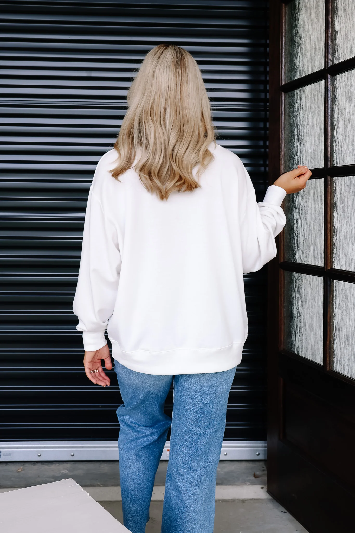 Mary Square White Spooky Season Long Sleeve Sweatshirt - Image 5