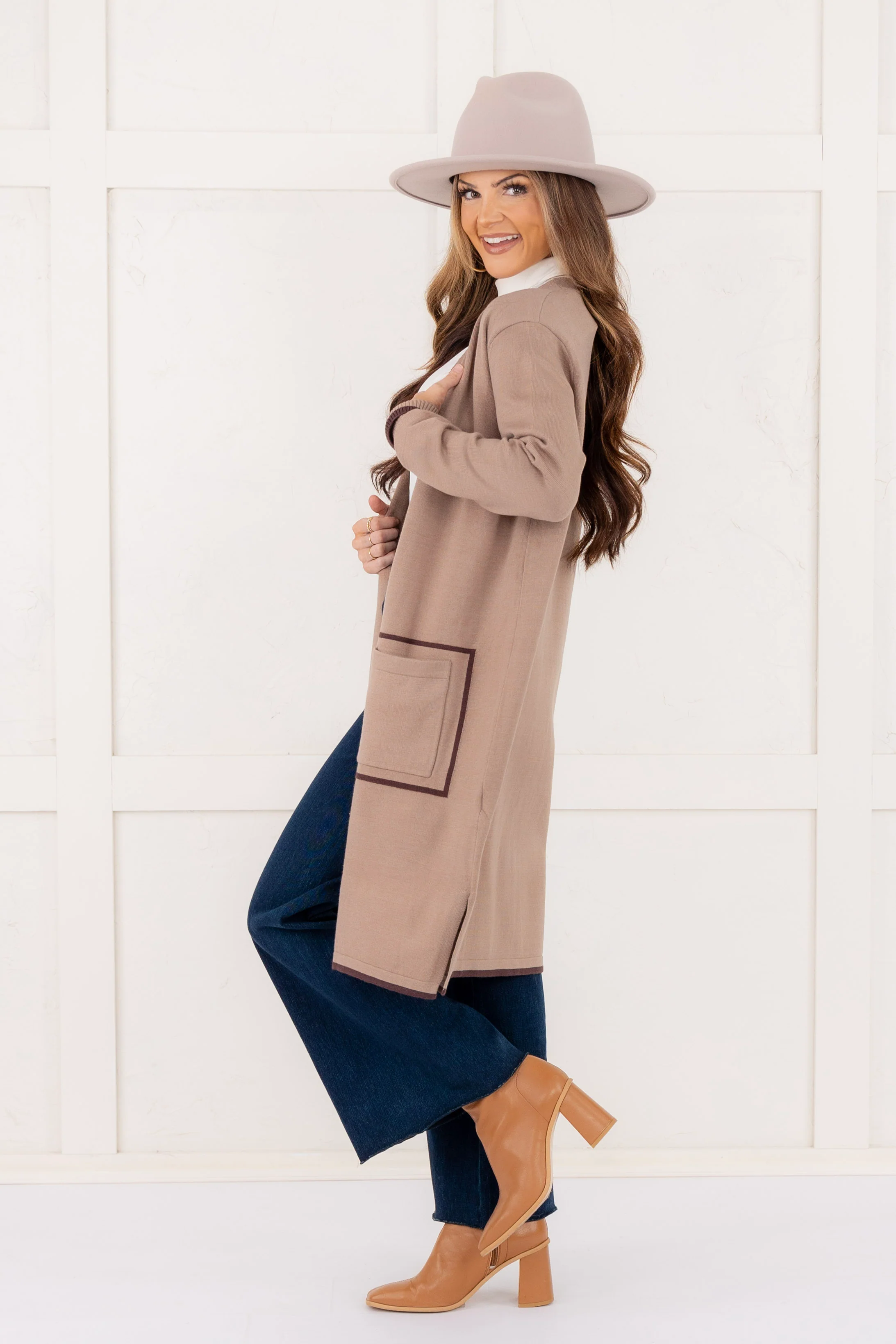 Sati Knitted Sweater Cardigan - Mocha - FINAL SALE - Image 4
