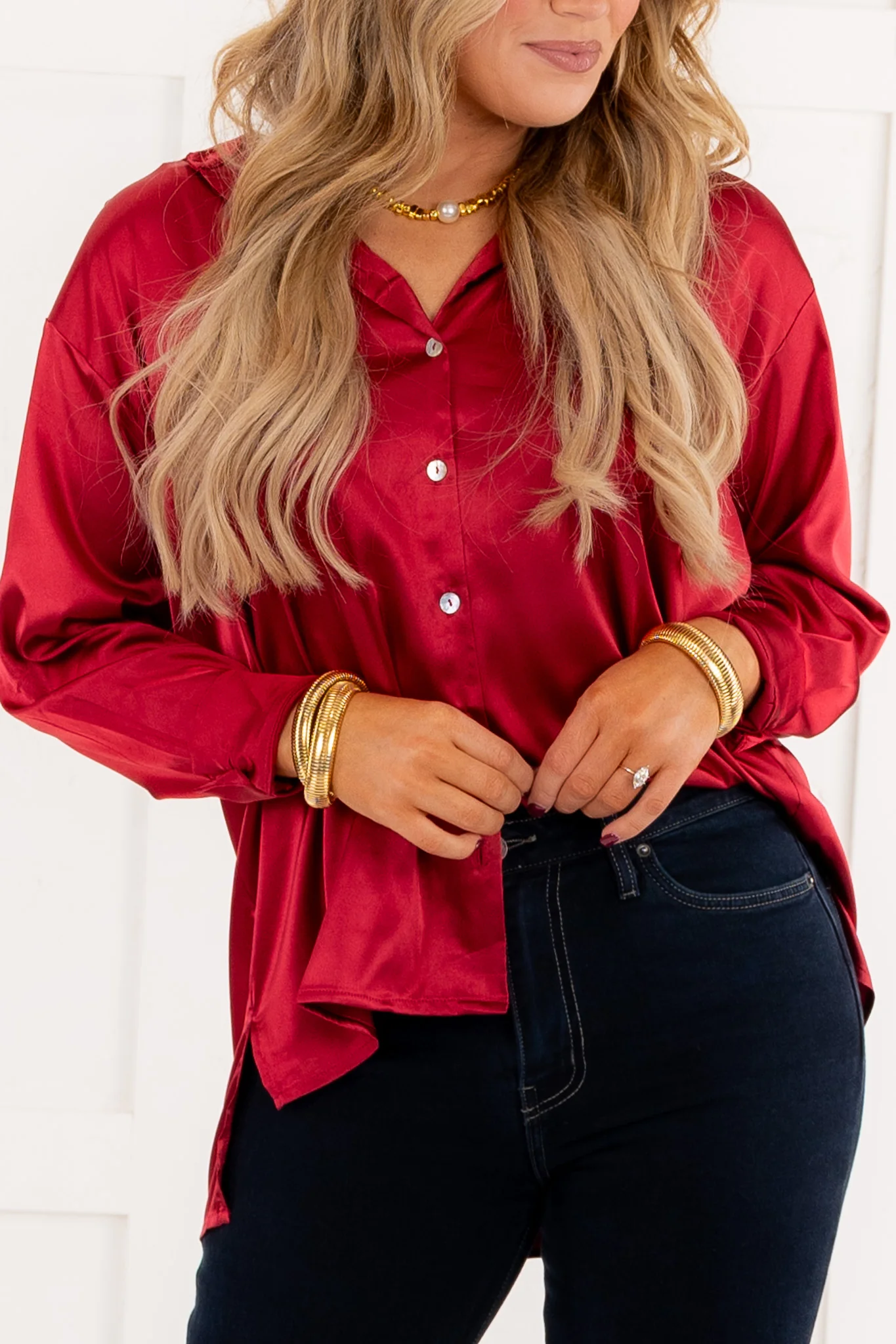Layla Shirt - Burgundy - FINAL SALE - Image 3