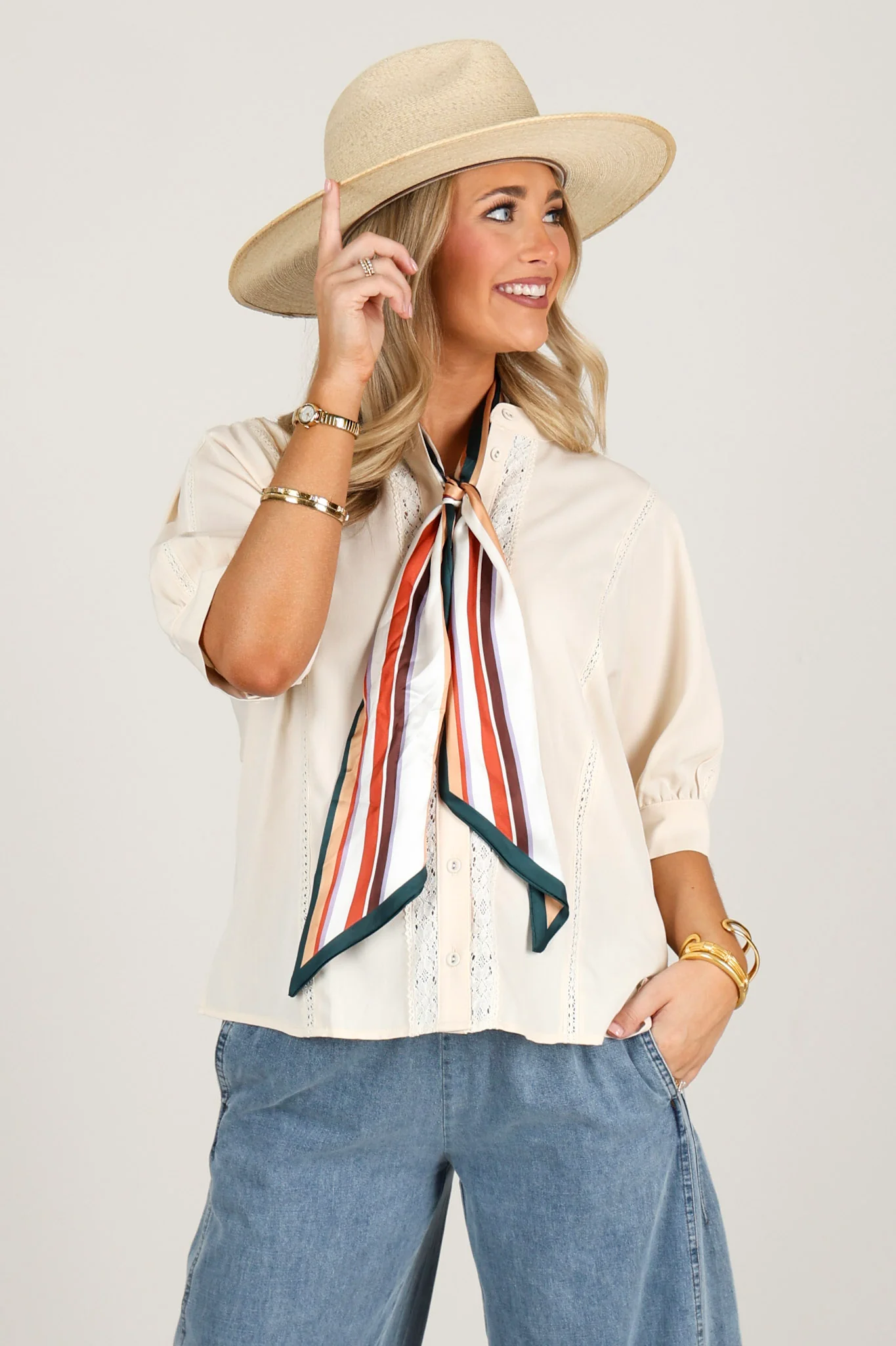 Taking Turns Brown Horsebit Buckle & Scarf - Image 3