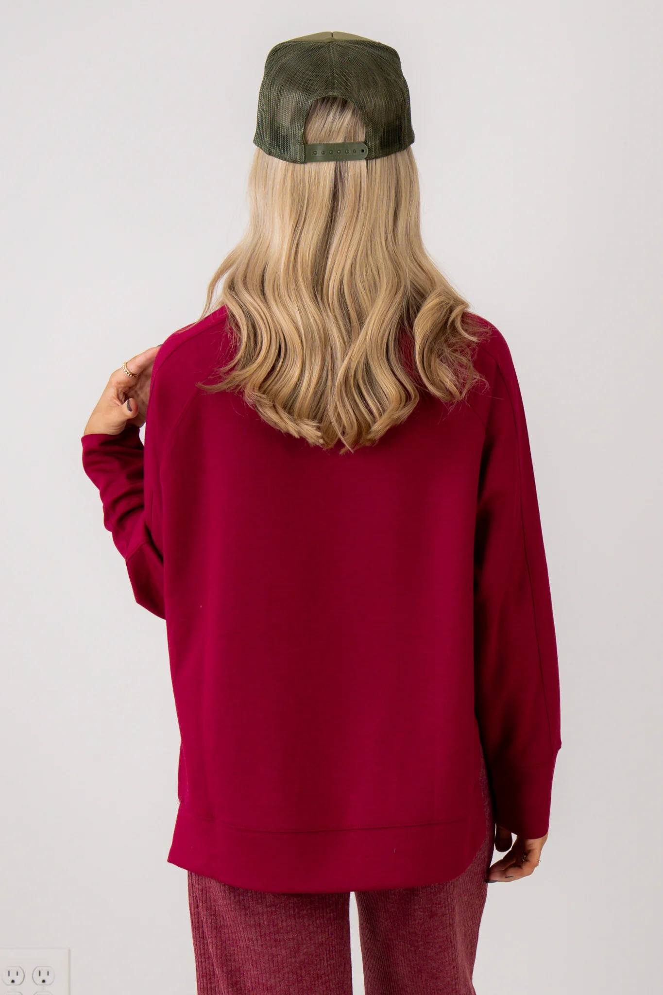 Hideaway Cabernet Scuba Long Sleeve Pullover - Image 8
