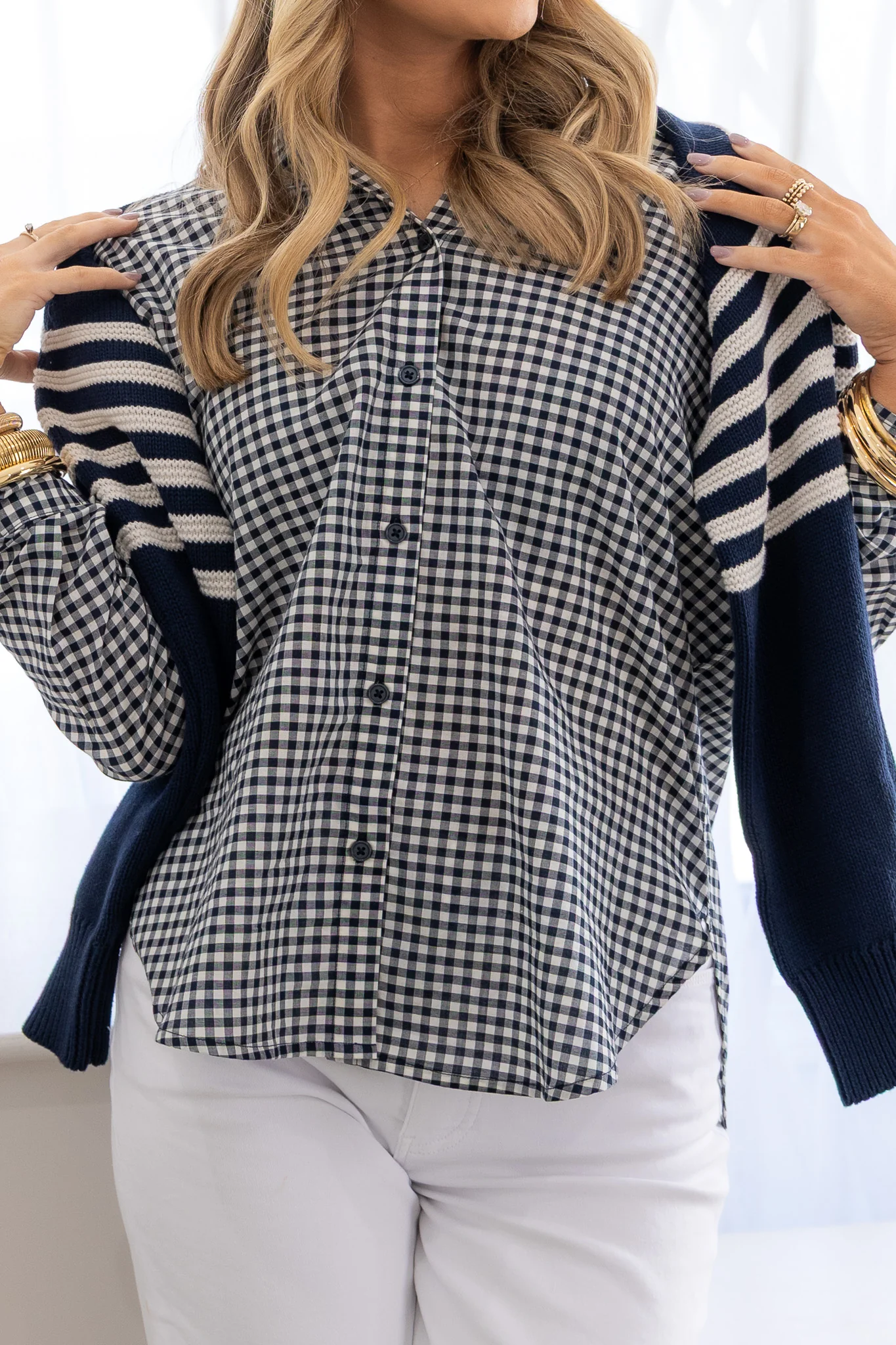 Z SUPPLY Seaport Eclipse Gingham Long Sleeve Top - Image 5
