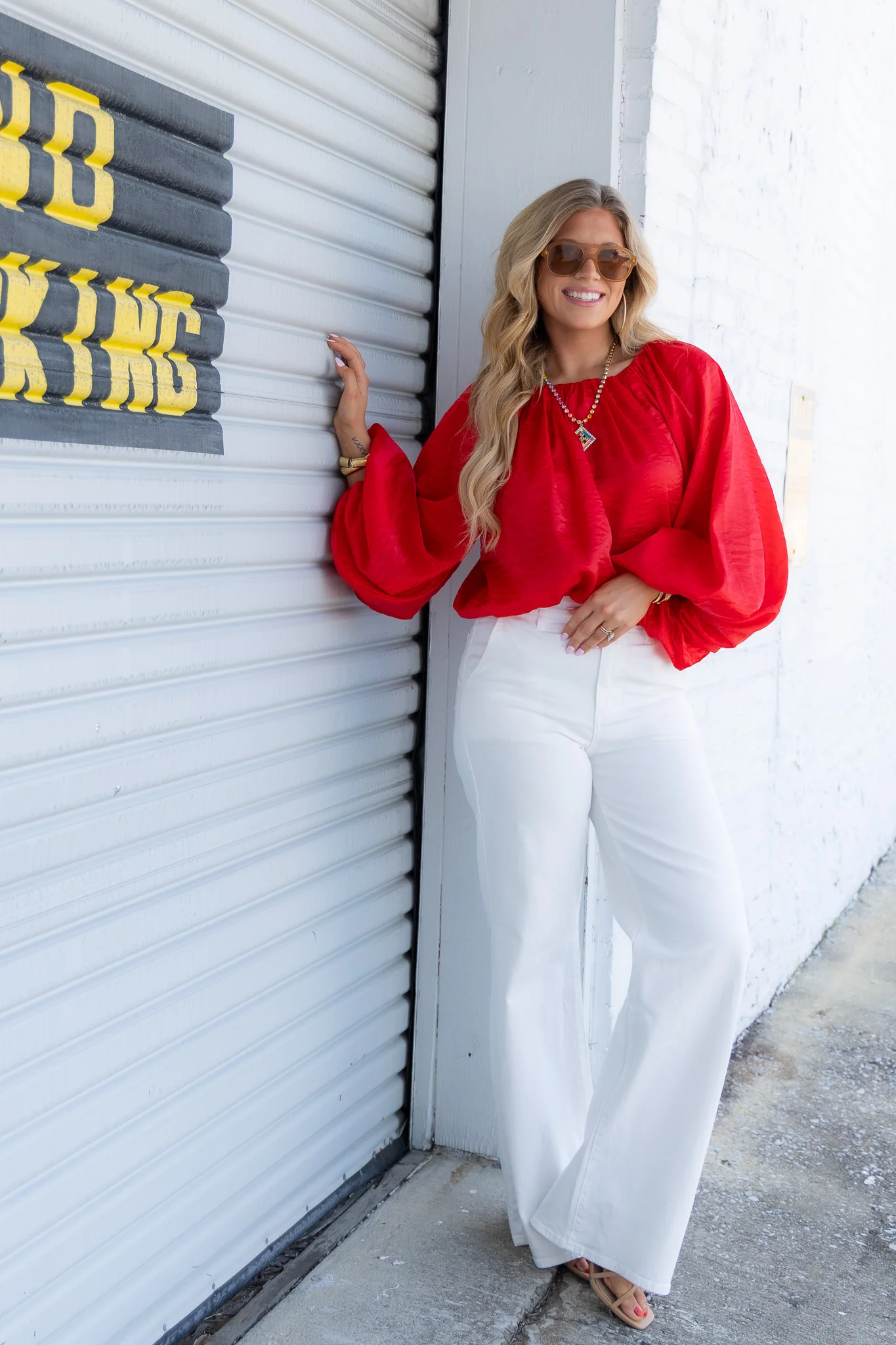 Secret Garden Red Long Sleeve Blouse - Image 2