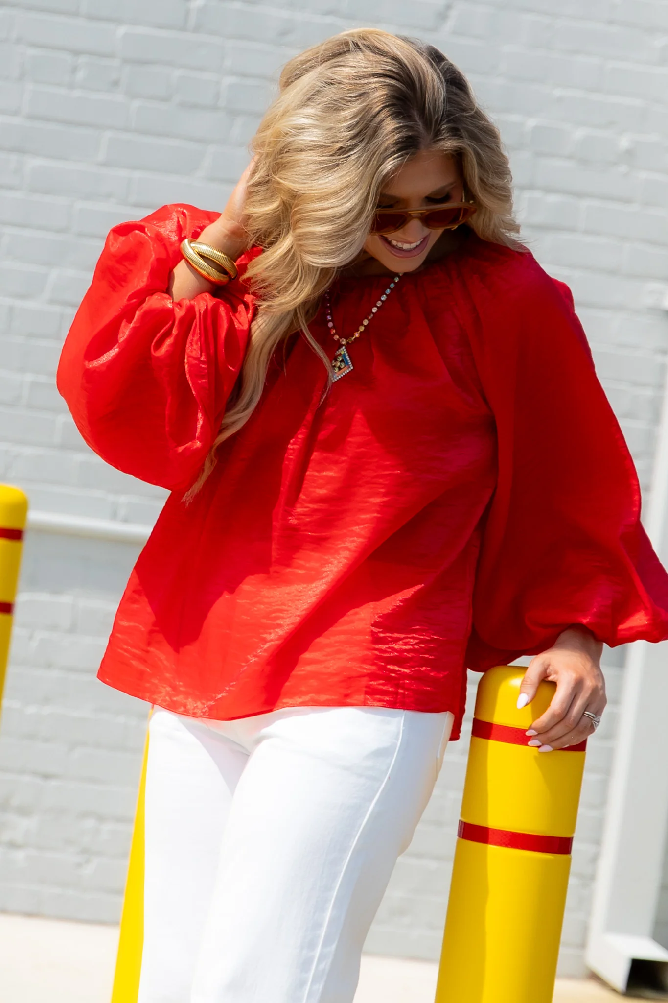 Secret Garden Red Long Sleeve Blouse - Image 3