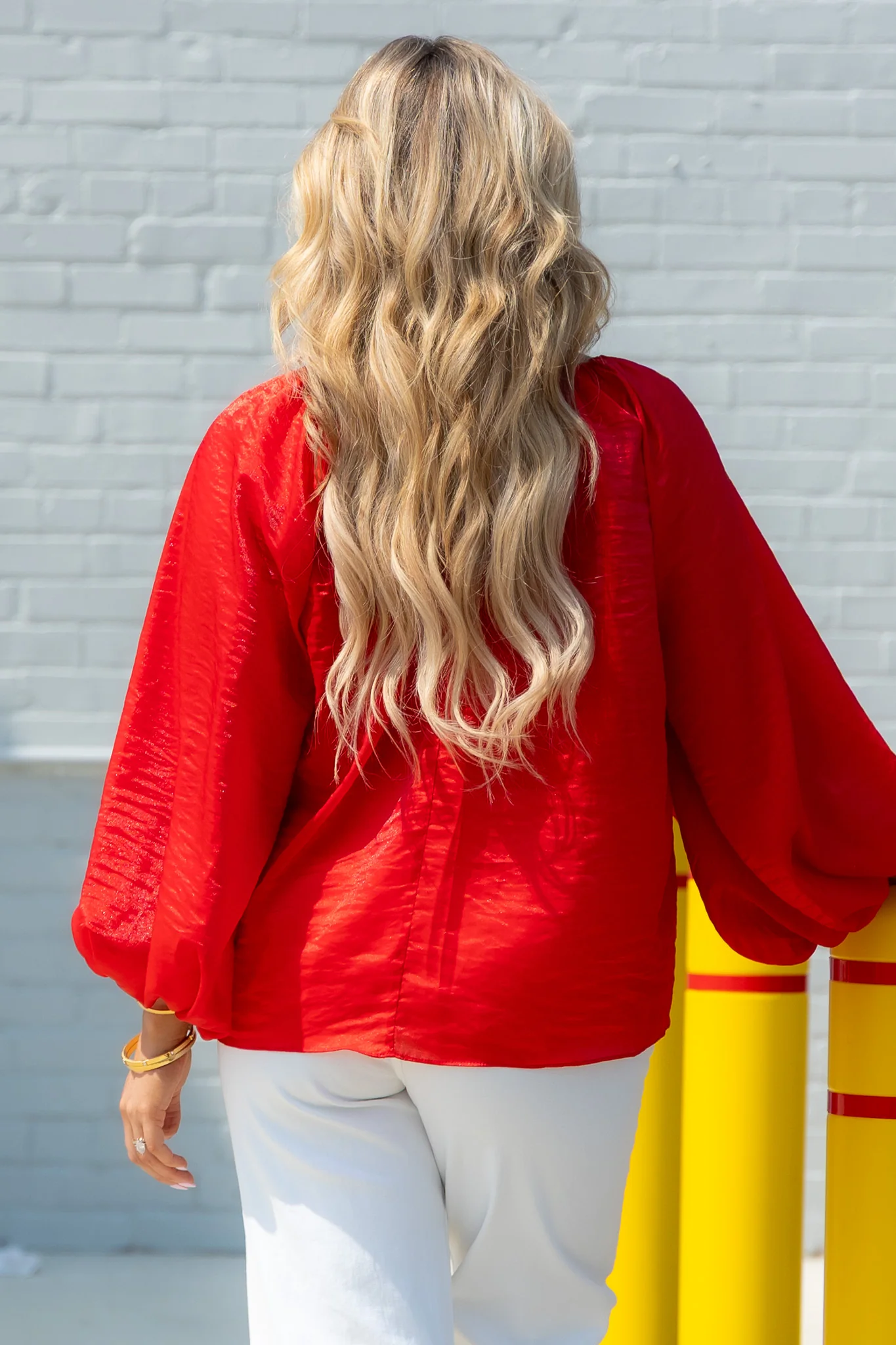 Secret Garden Red Long Sleeve Blouse - Image 4