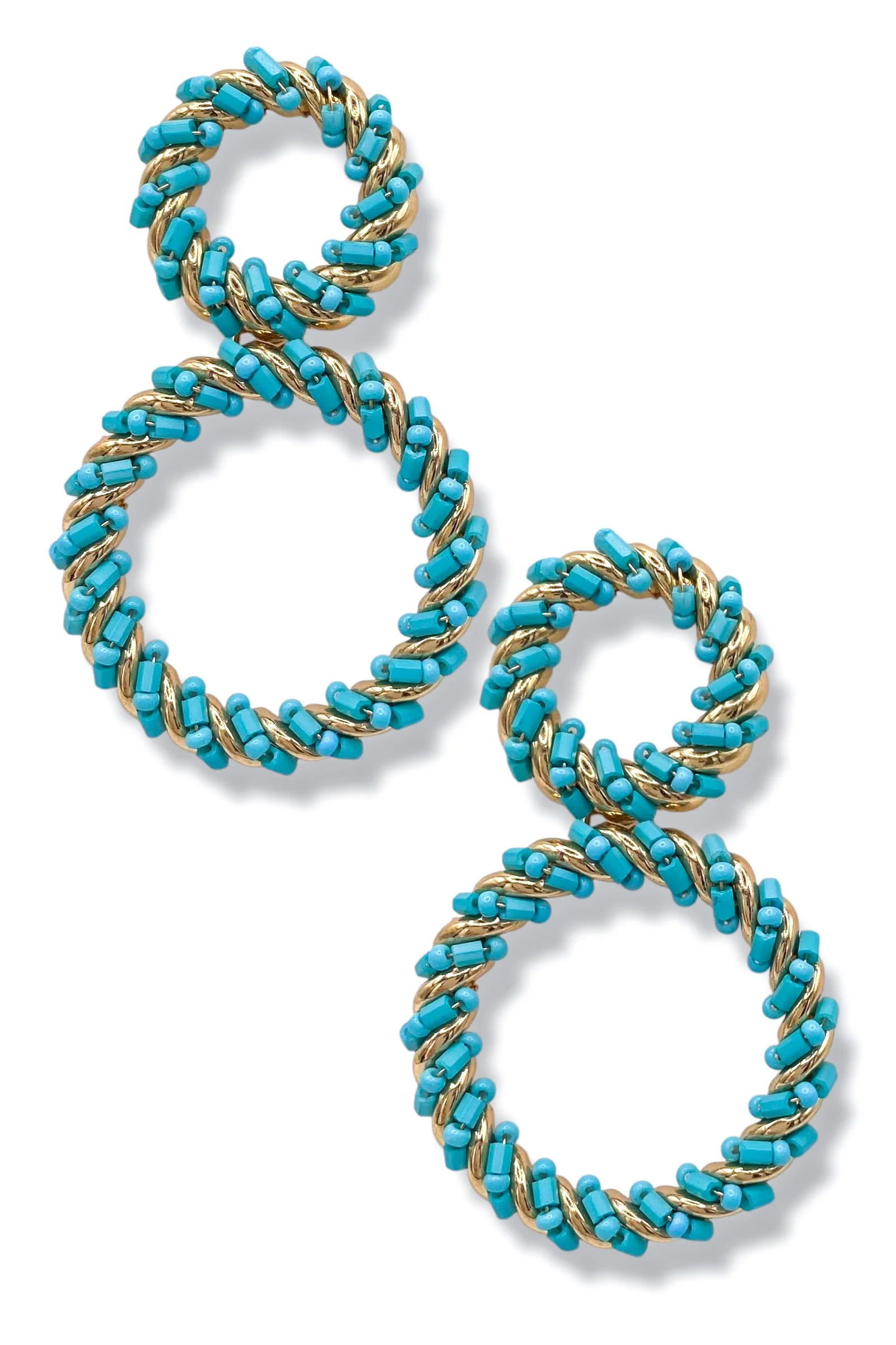 On My Own Turquoise Beaded Earrings