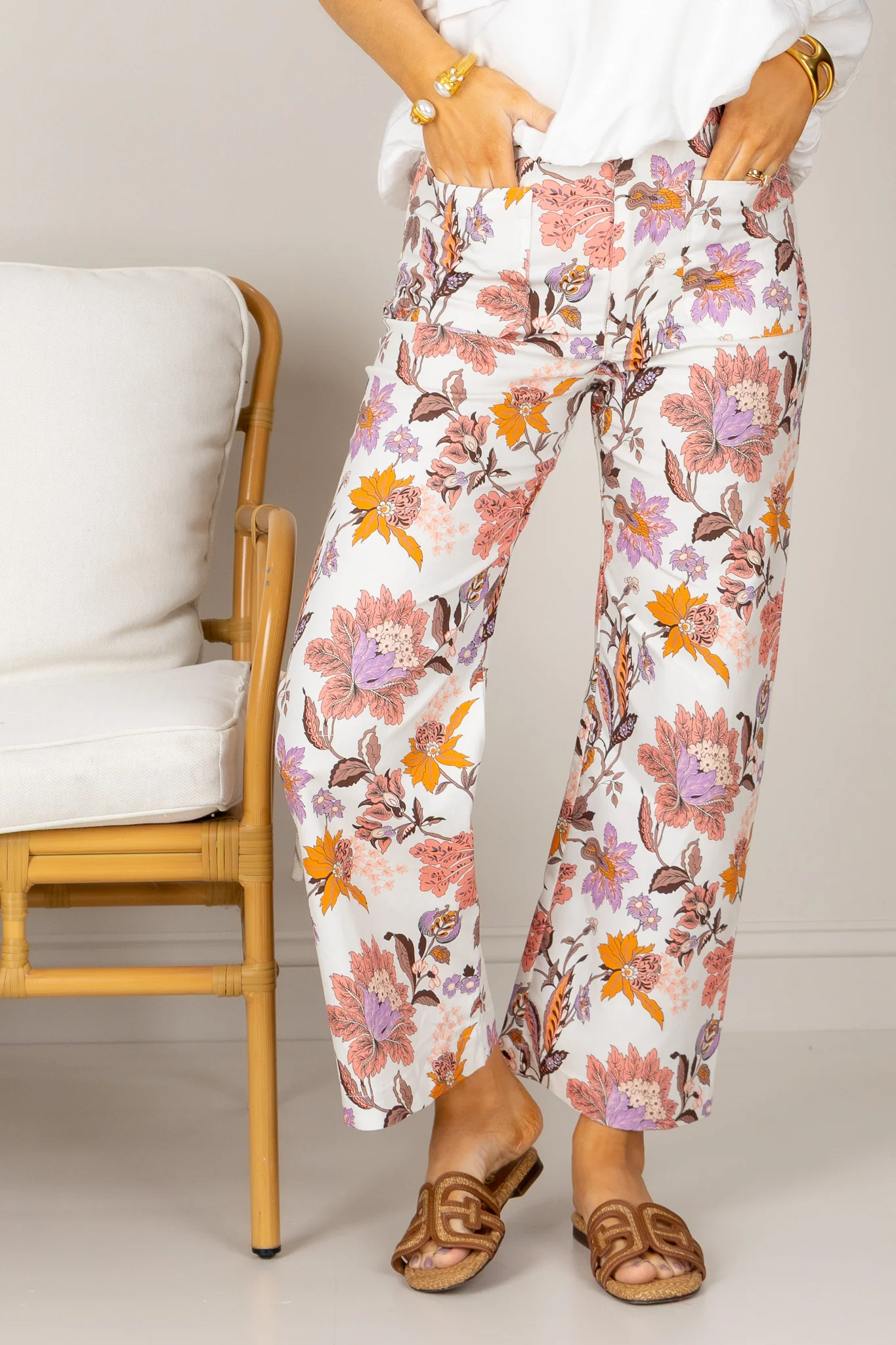Share Your Story Mauve Mix Floral Printed Cropped Pant