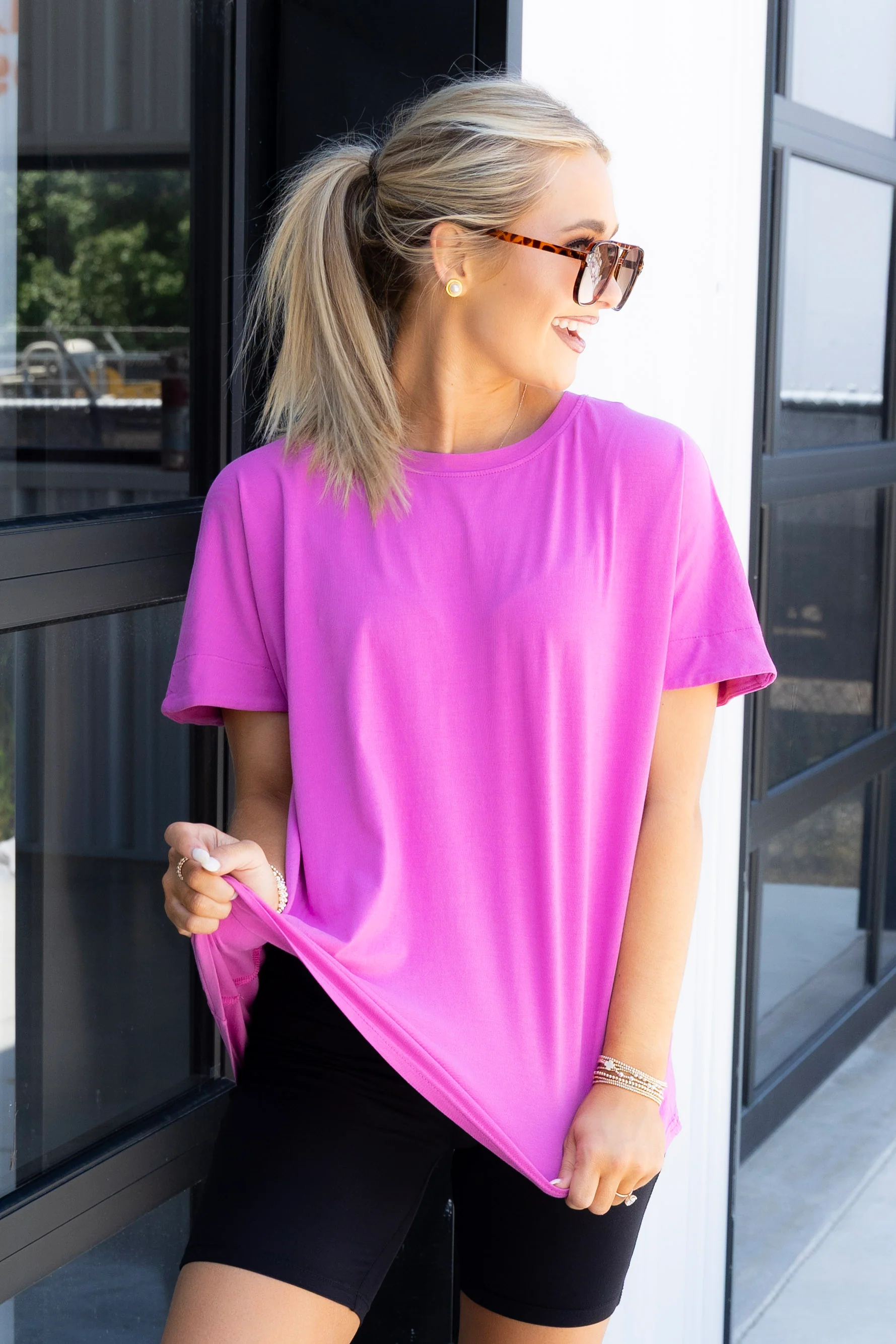 Lila Purple Short Sleeve Top *Final Sale*