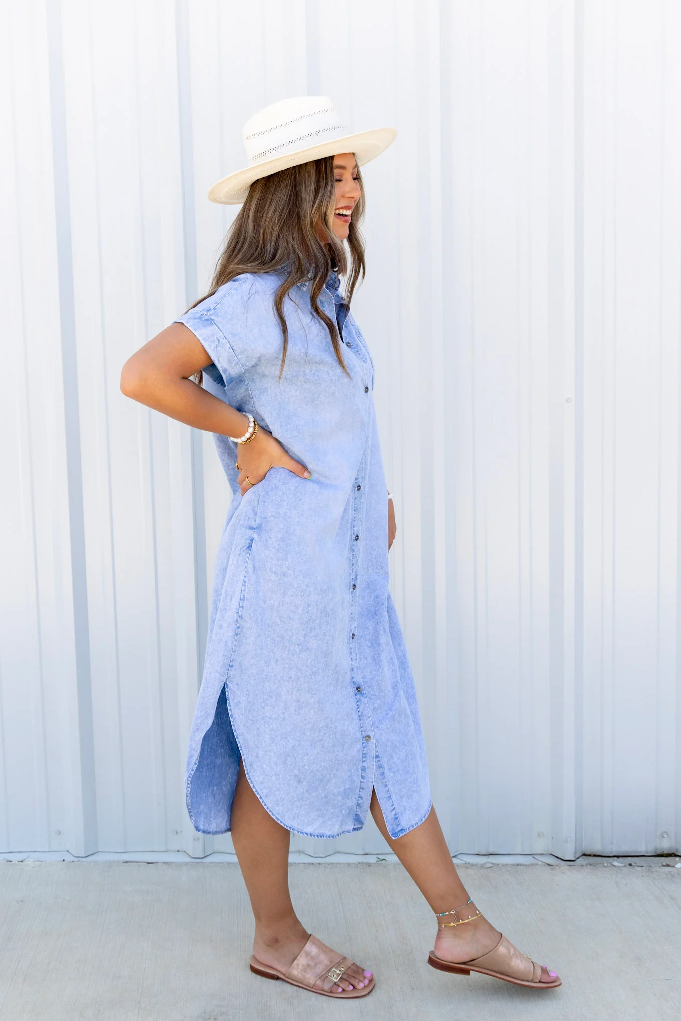 Vantage Point Denim Midi Dress - Image 3