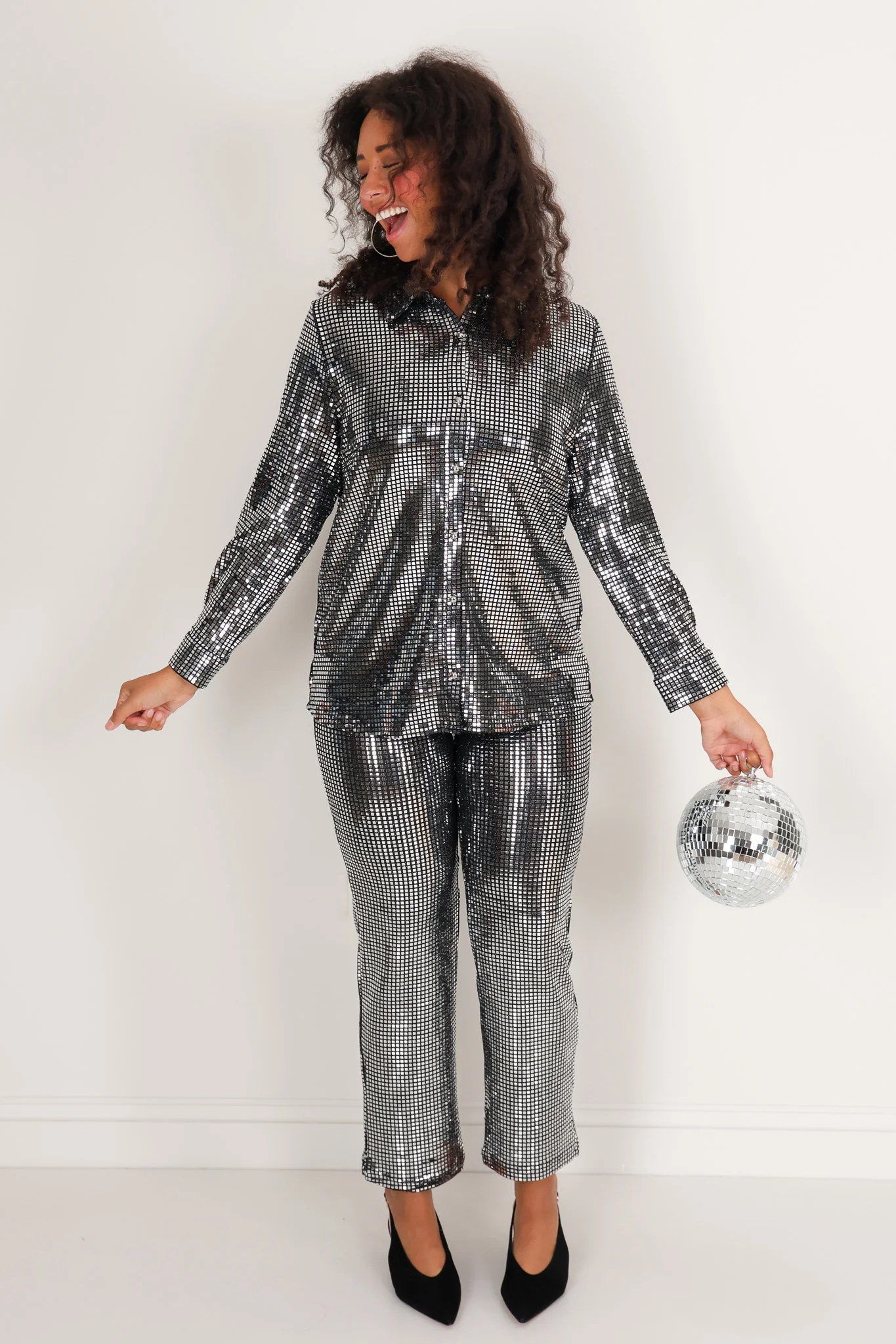 Jenika Silver Disco Wide Leg Pant - Image 2