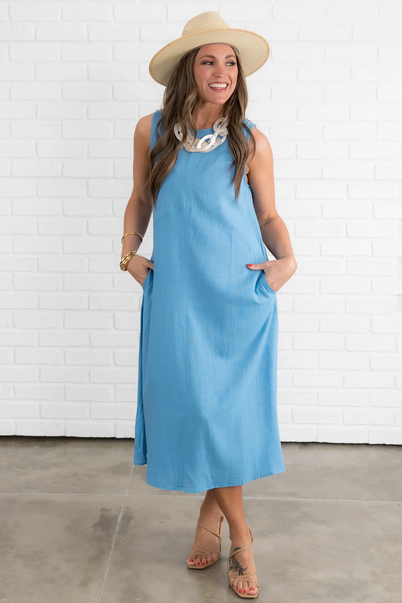 Sky Sleeveless Midi Dress - FINAL SALE - Image 3