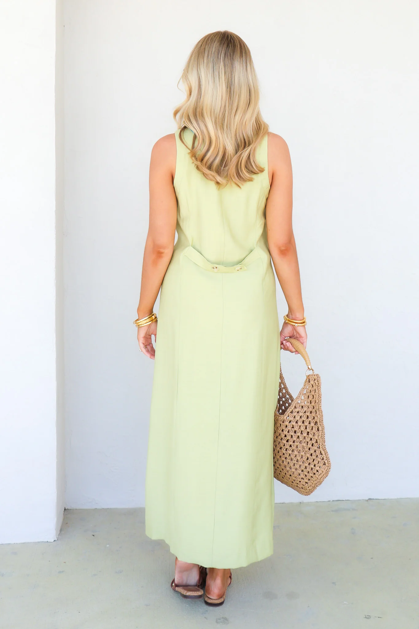 Caroline Sage Sleeveless Midi Dress - Image 4