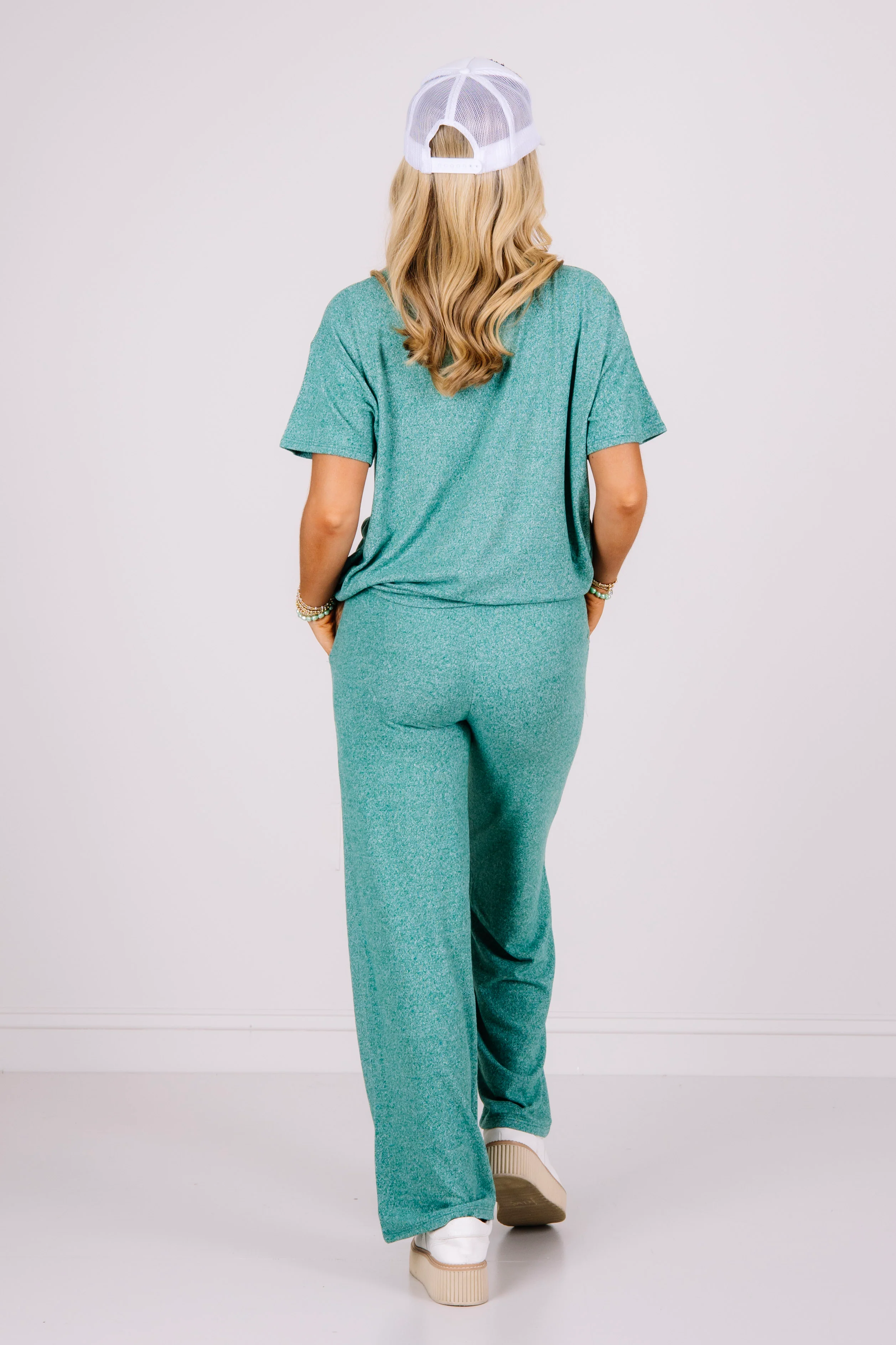 Call The Shots Dark Green Short Sleeve Pant Set - Image 4