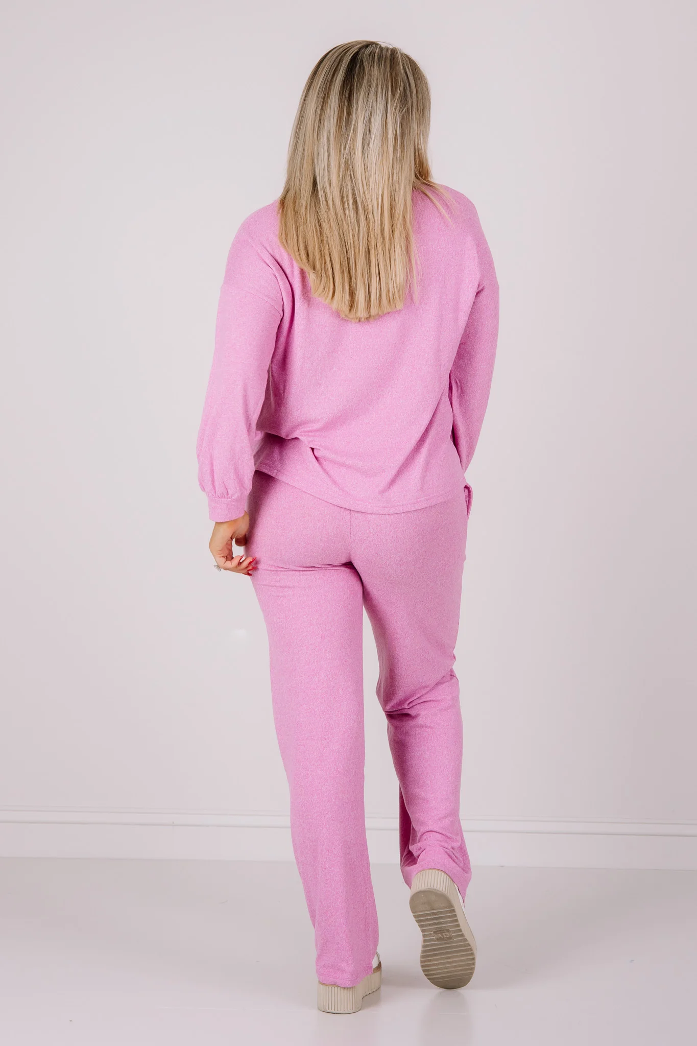 Lainey Candy Pink V-Neck Long Sleeve Pant Set - Image 5