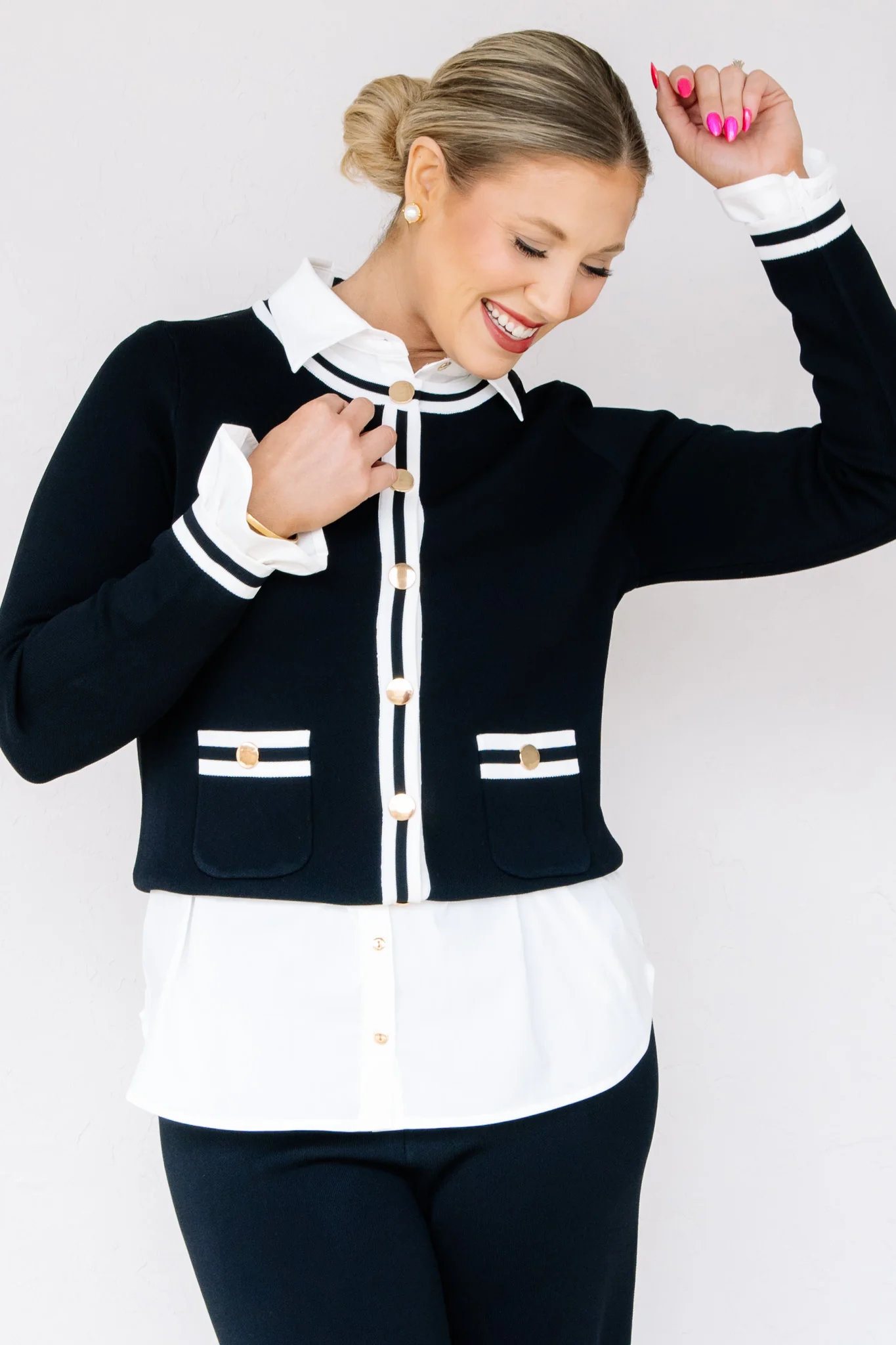 TWT® Ruffled Solid White Long Sleeve Layering Piece - Image 6