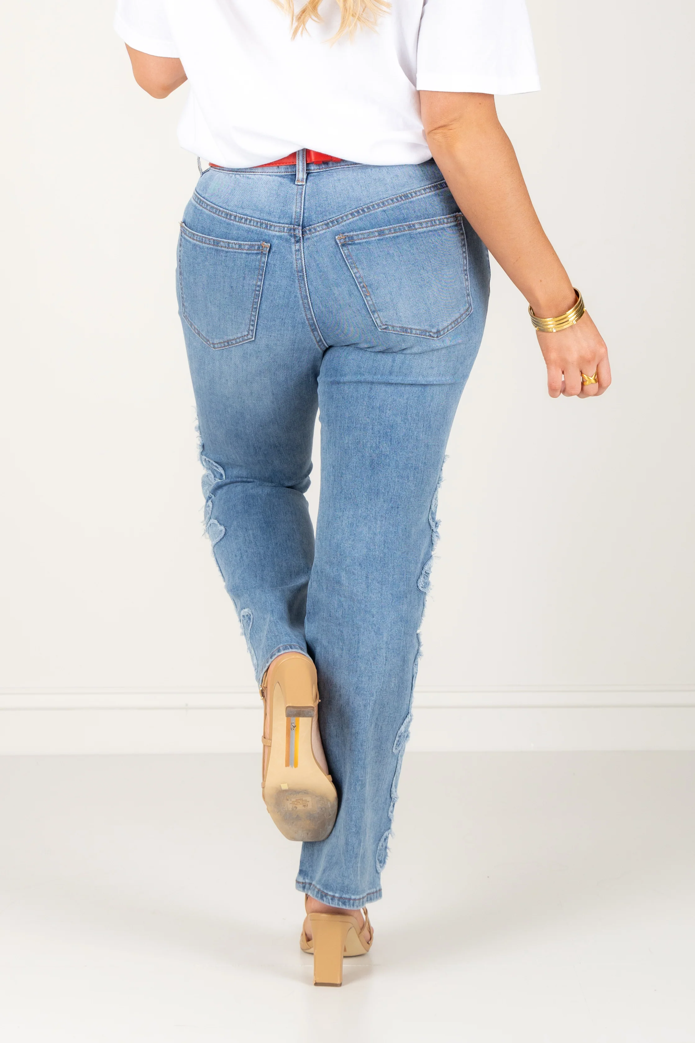 Tribal Sophia Pebble Blue Wide Leg Jean - Image 4