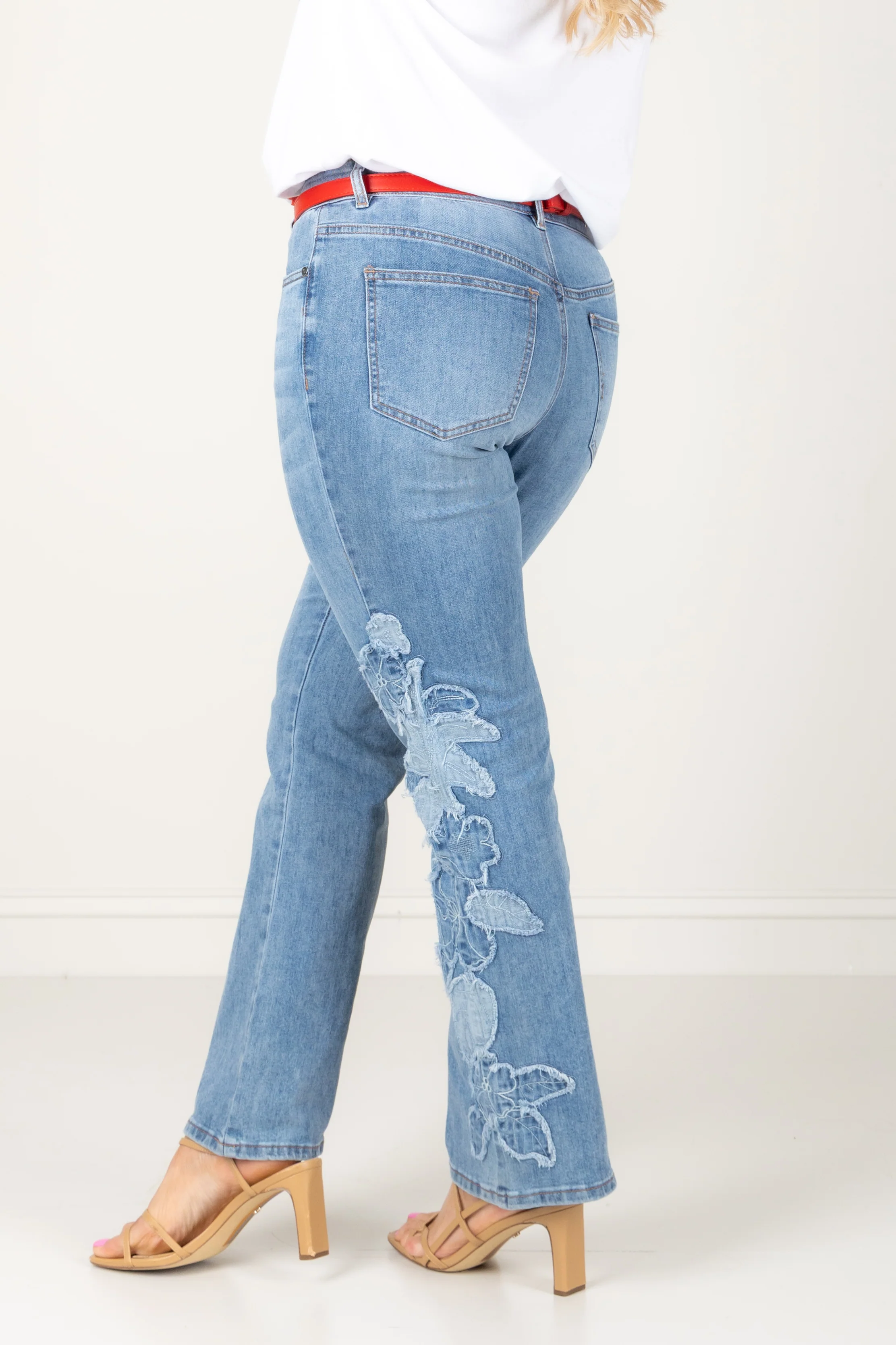 Tribal Sophia Pebble Blue Wide Leg Jean - Image 5