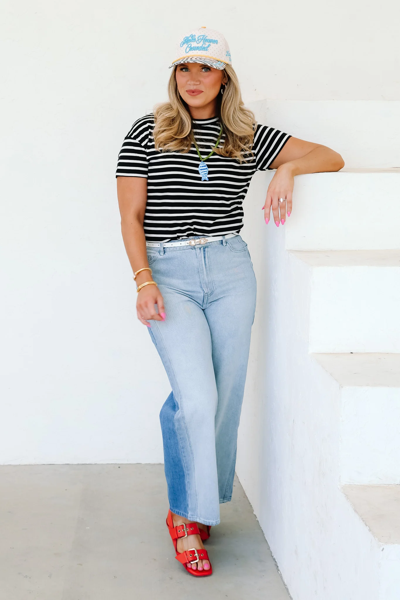 Spanx Lightweight Yachtstripe Crewneck Short Sleeve Bodysuit - Image 3