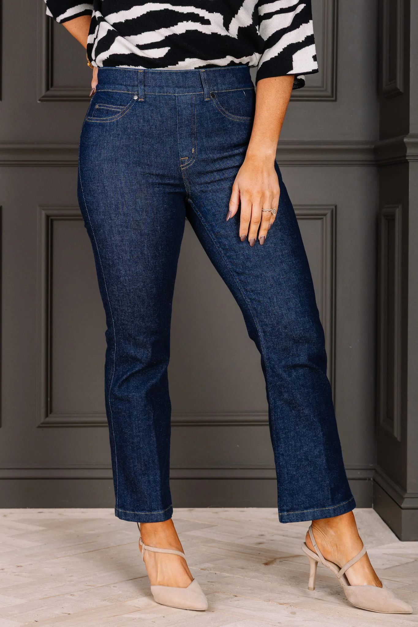 Spanx Shape Everywear Raw Indigo Wash Kick Flare Jean