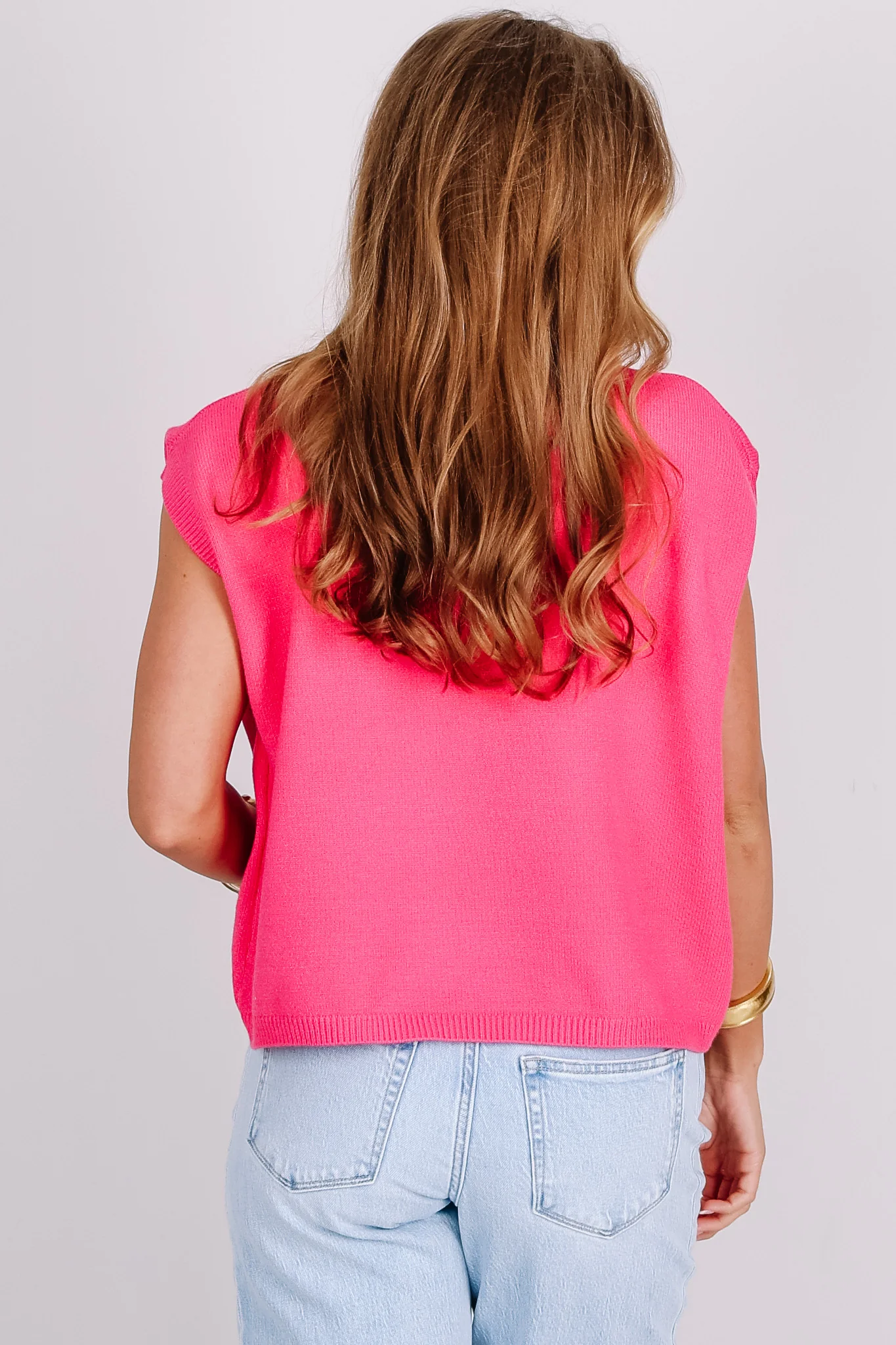 Spring Showers Hot Pink Short Sleeve Sweater - Image 4