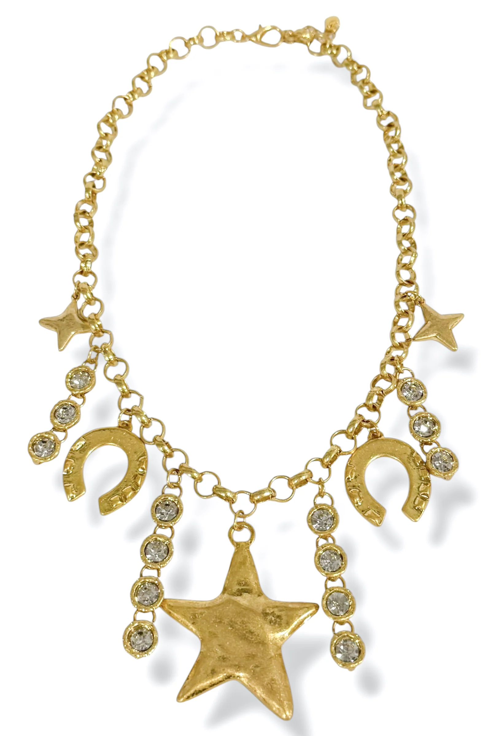 Evelyn Gold Star & Horseshoe Charm Necklace