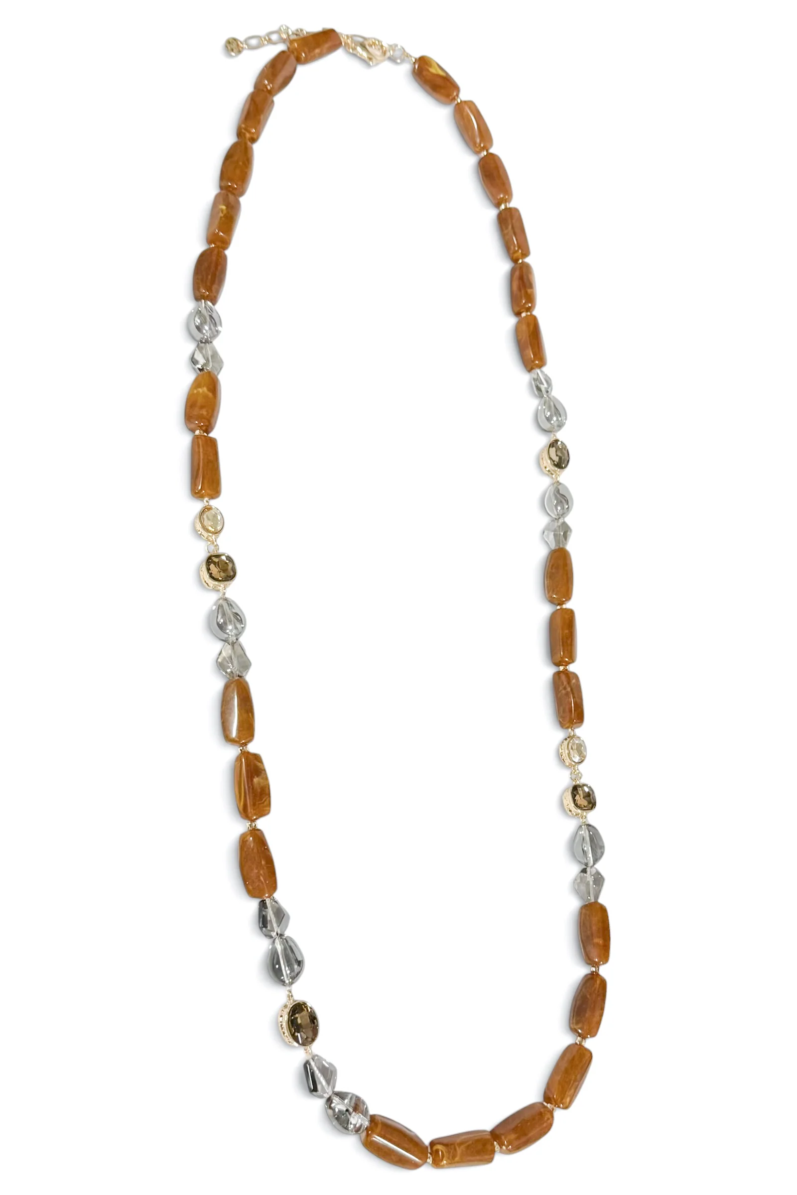 Harmony Brown Beaded Long Necklace