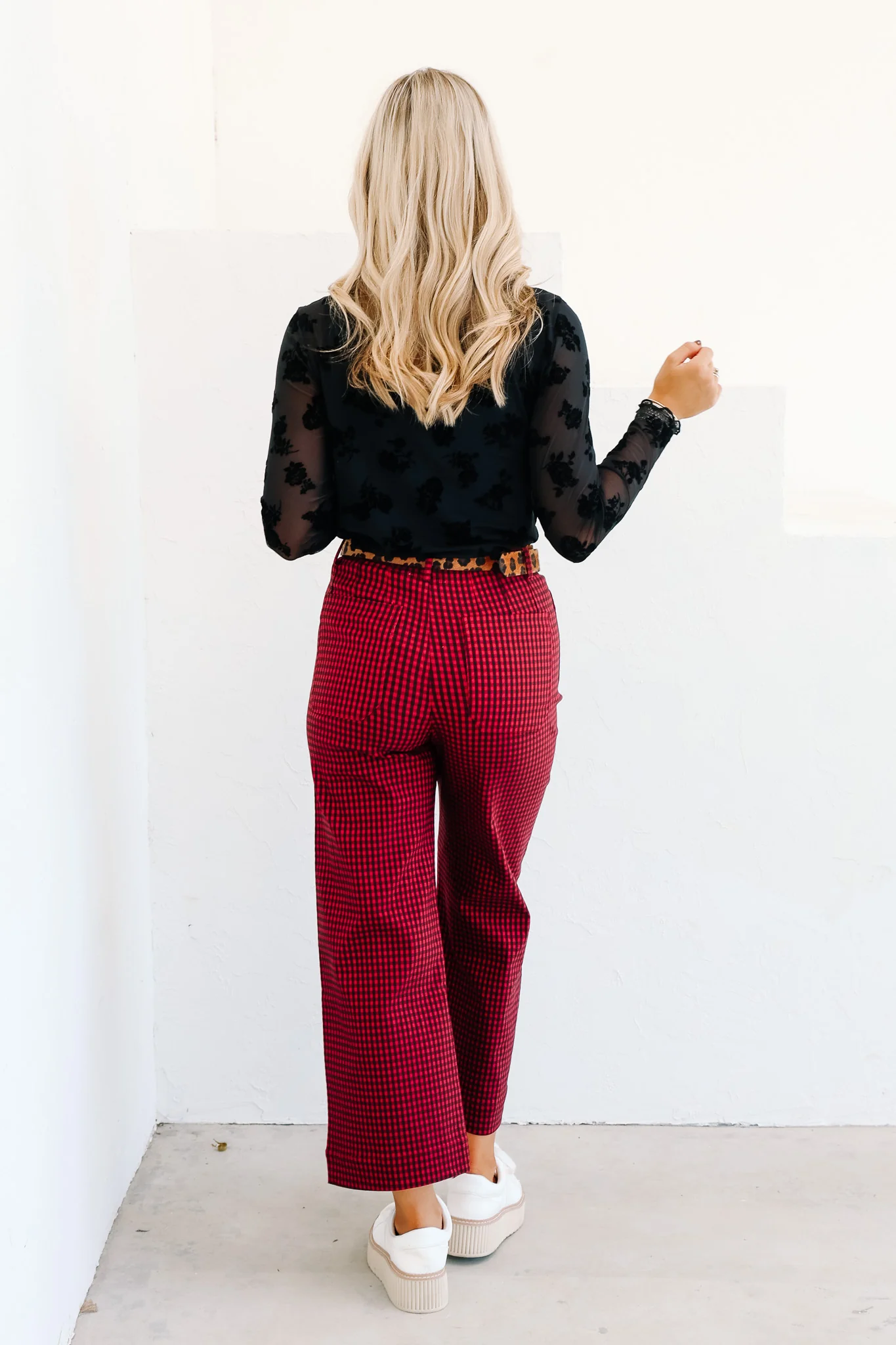 Deck The Halls Cherry Red Cropped Straight Leg Pant - Image 3