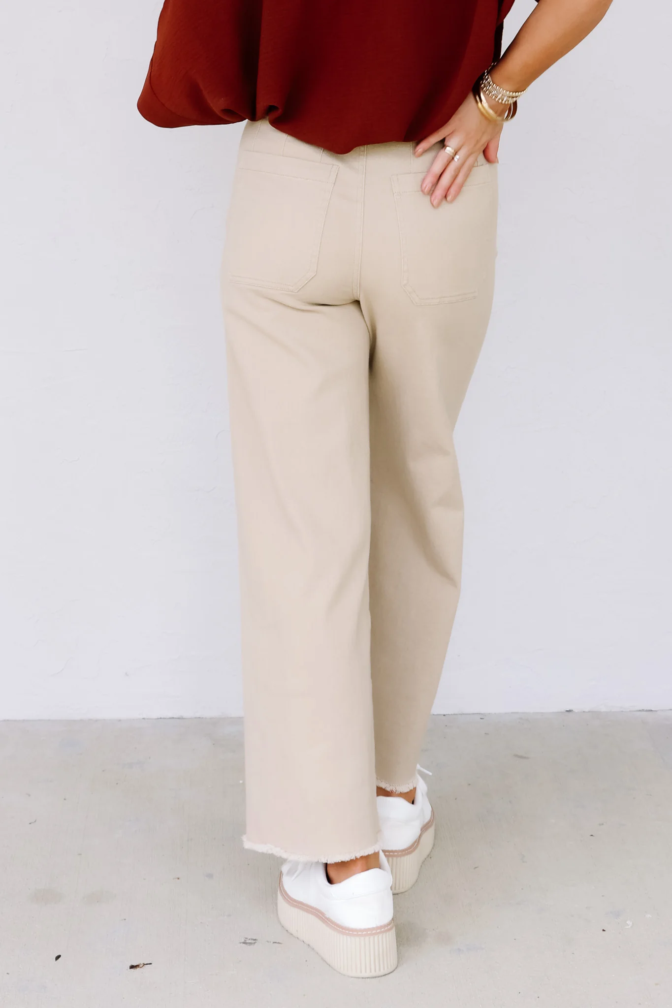Amren Taupe Straight Leg Pant - Image 5