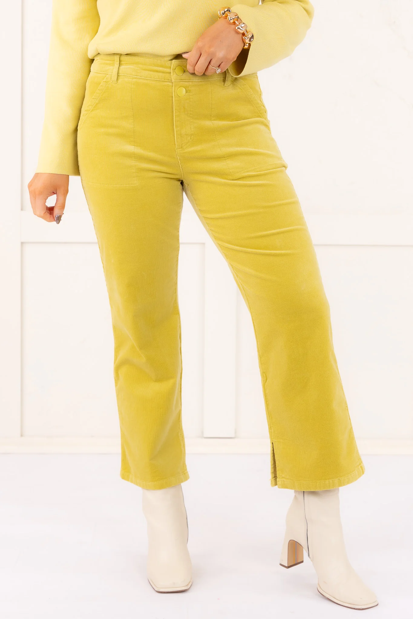 Stretch Corduroy Straight Leg Pant - Moss | Tribal - FINAL SALE