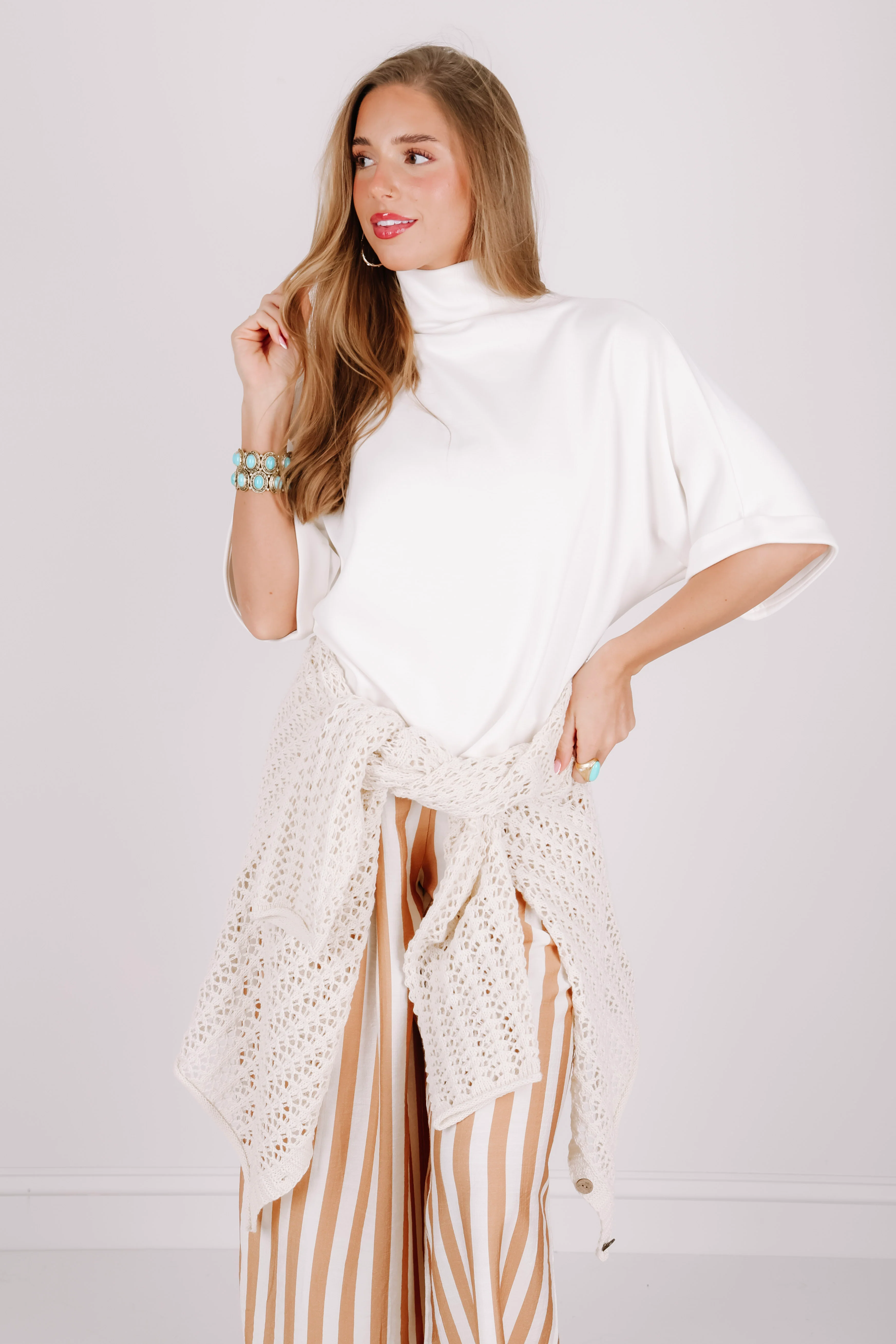 Sunday Stroll Cream Short Sleeve Top - Image 5