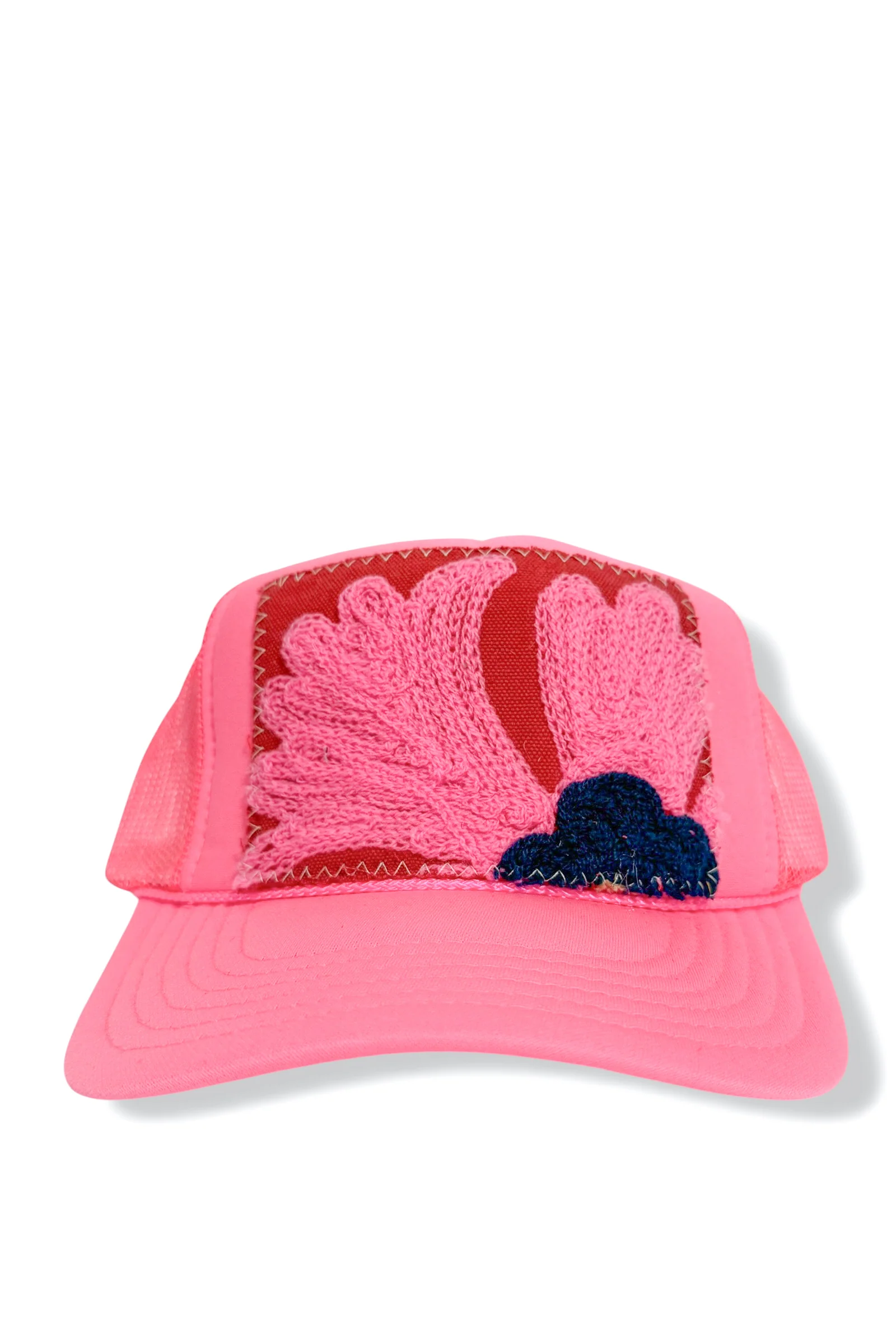Suzani Hot Pink Kilim Patch Trucker Hat 5