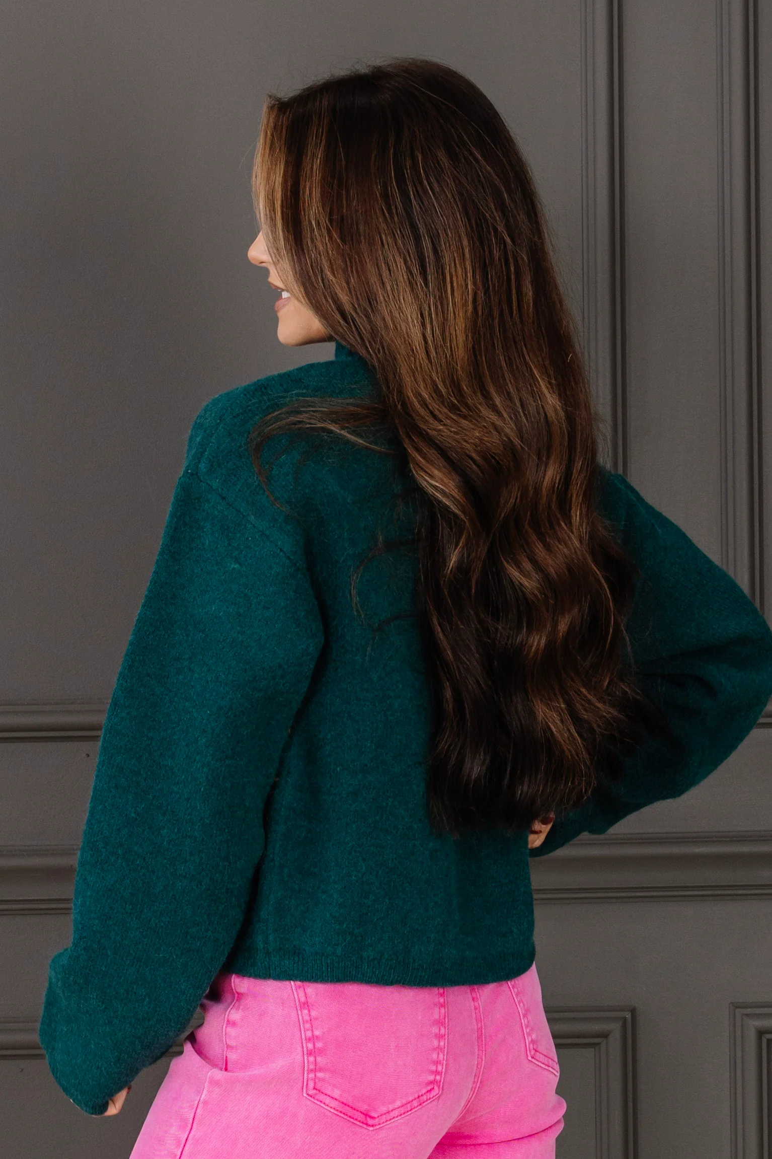Take Your Pick Pine Long Sleeve Sweater Jacket - Image 3